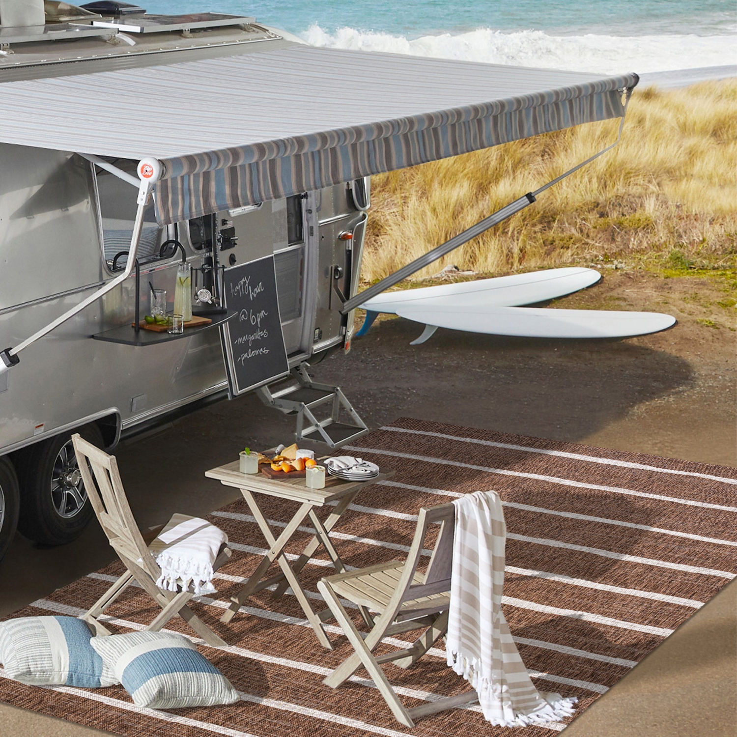 Tapis d'intérieur/d'extérieur Colonia Berber Stripe