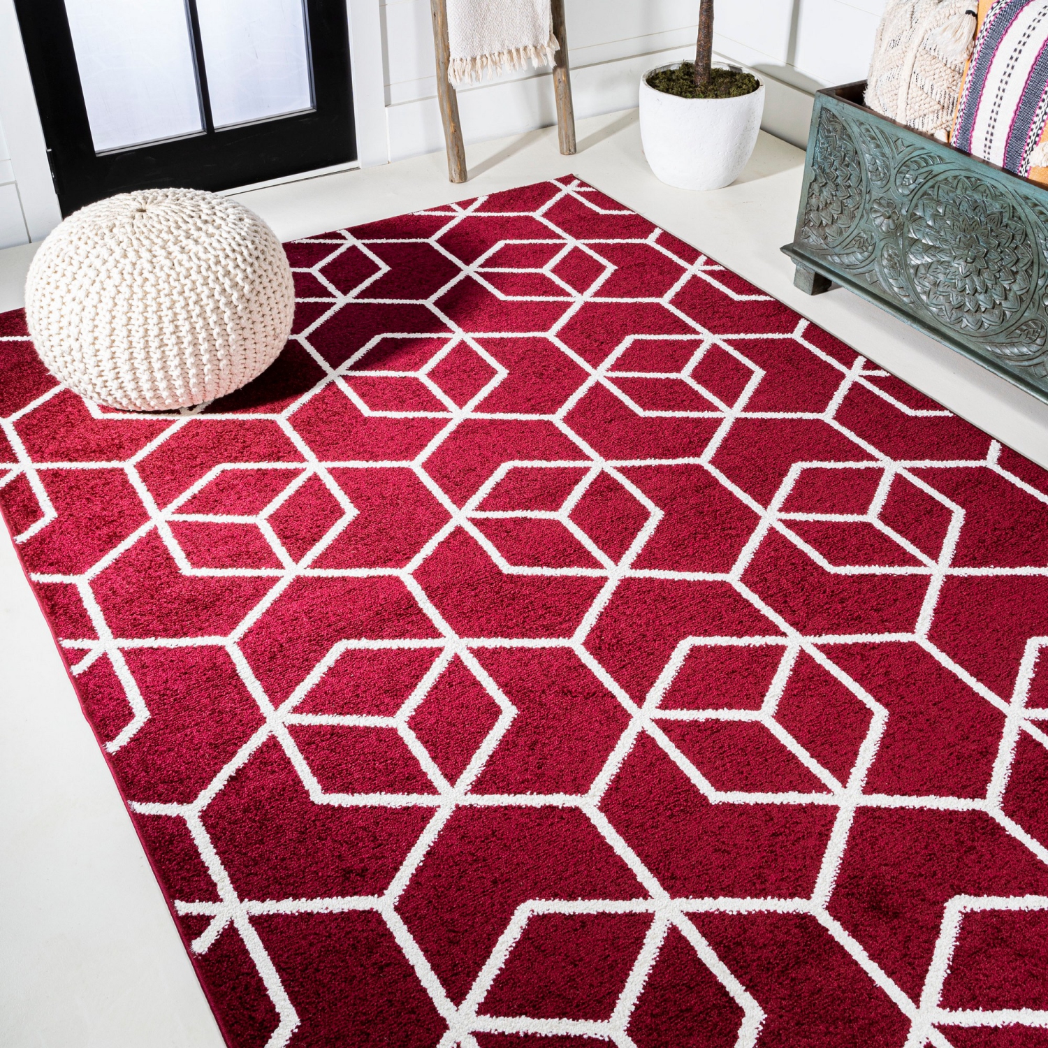 Tapis moderne à motif géométrique culbutant