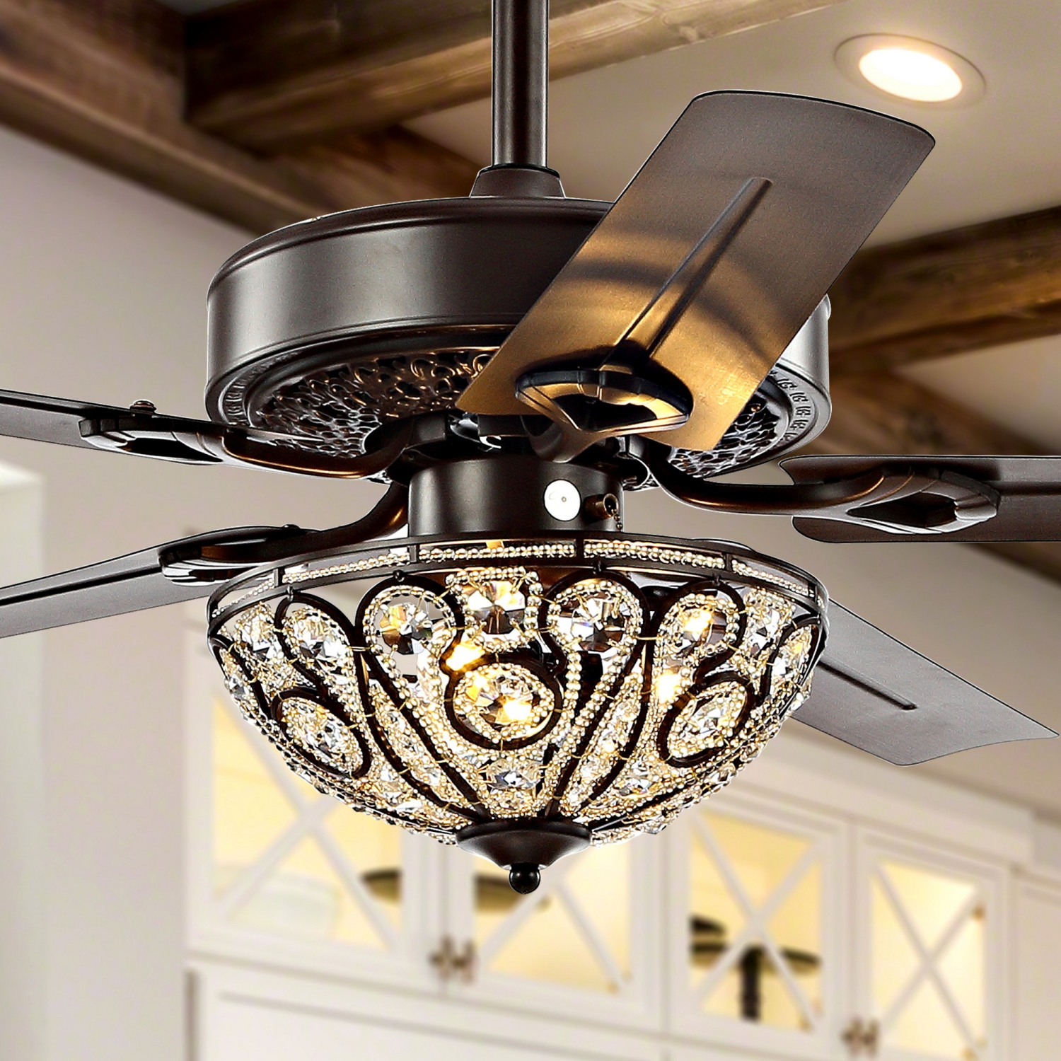 Ali Wrought Iron LED Ceiling Fan with Remote