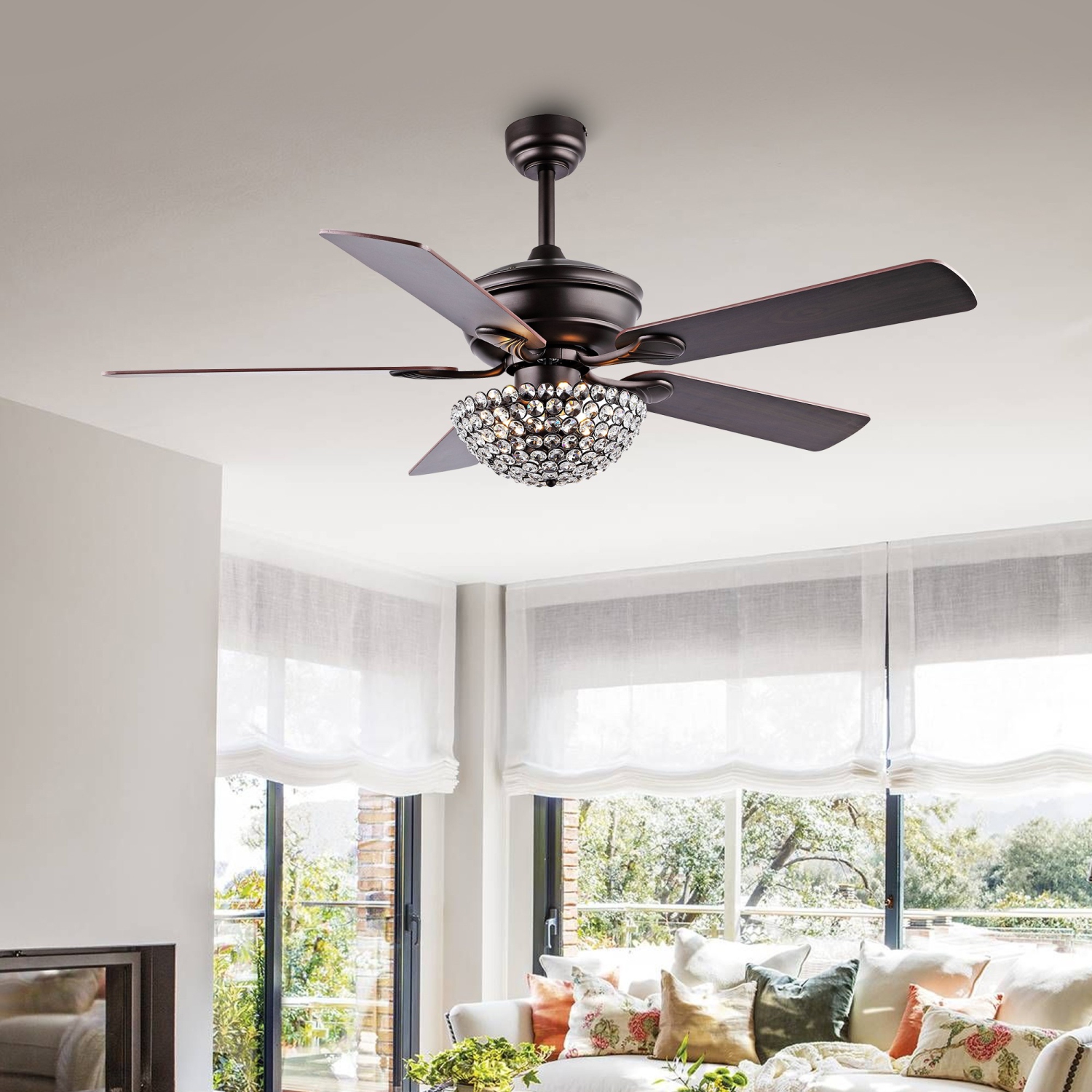 Cammy Traditional Transitional Iron LED Ceiling Fan