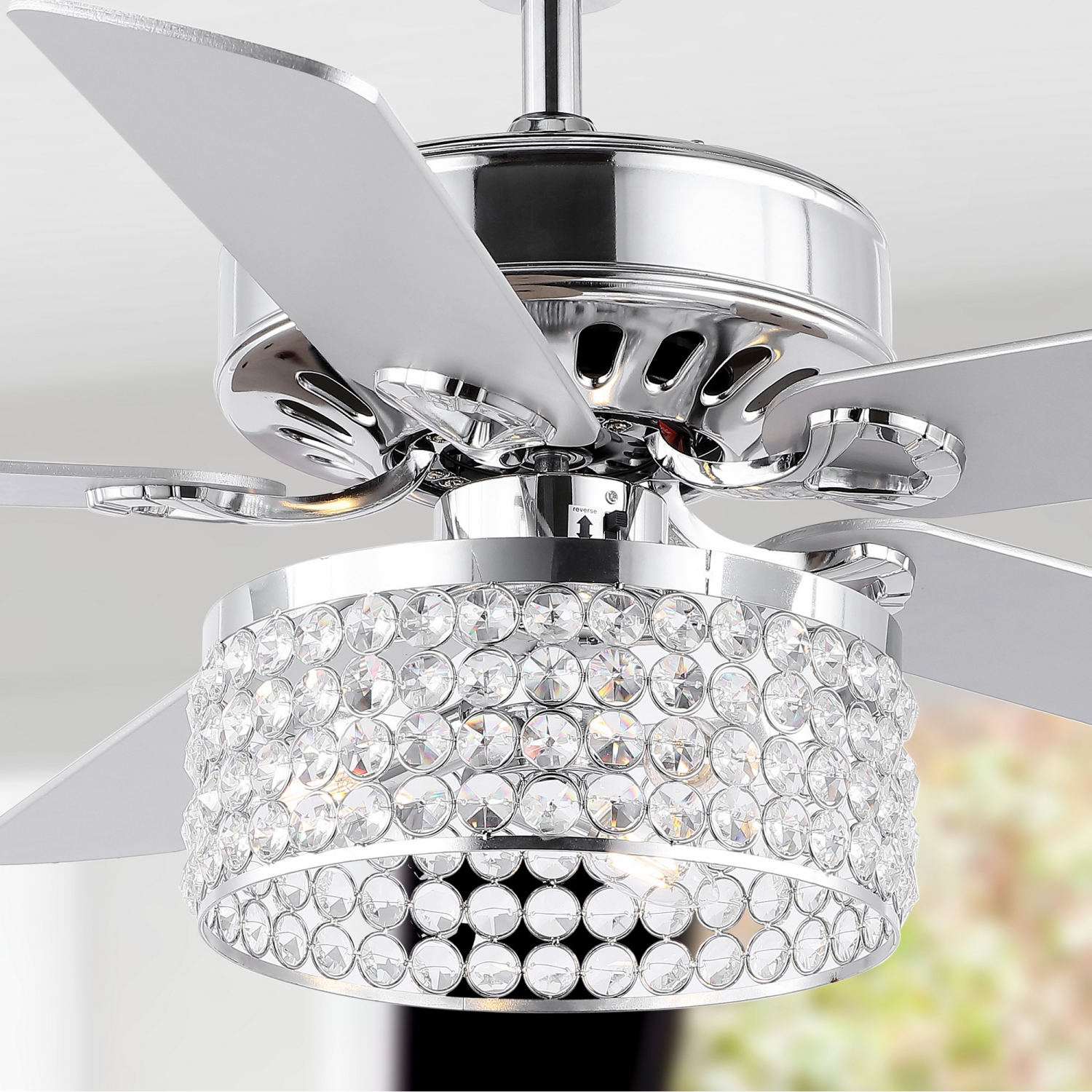 Kristie Crystal/Metal Modern Glam Drum LED Ceiling Fan with Remote