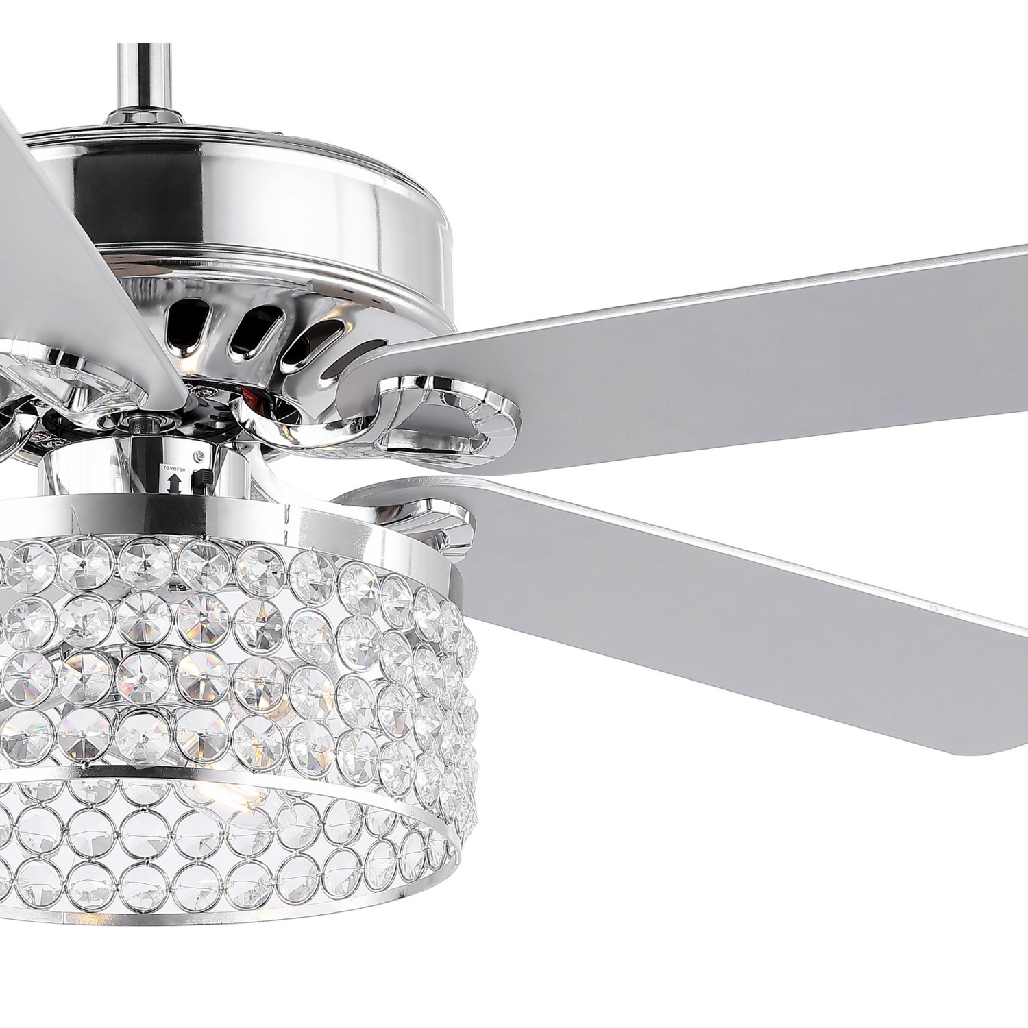 Kristie Crystal/Metal Modern Glam Drum LED Ceiling Fan with Remote