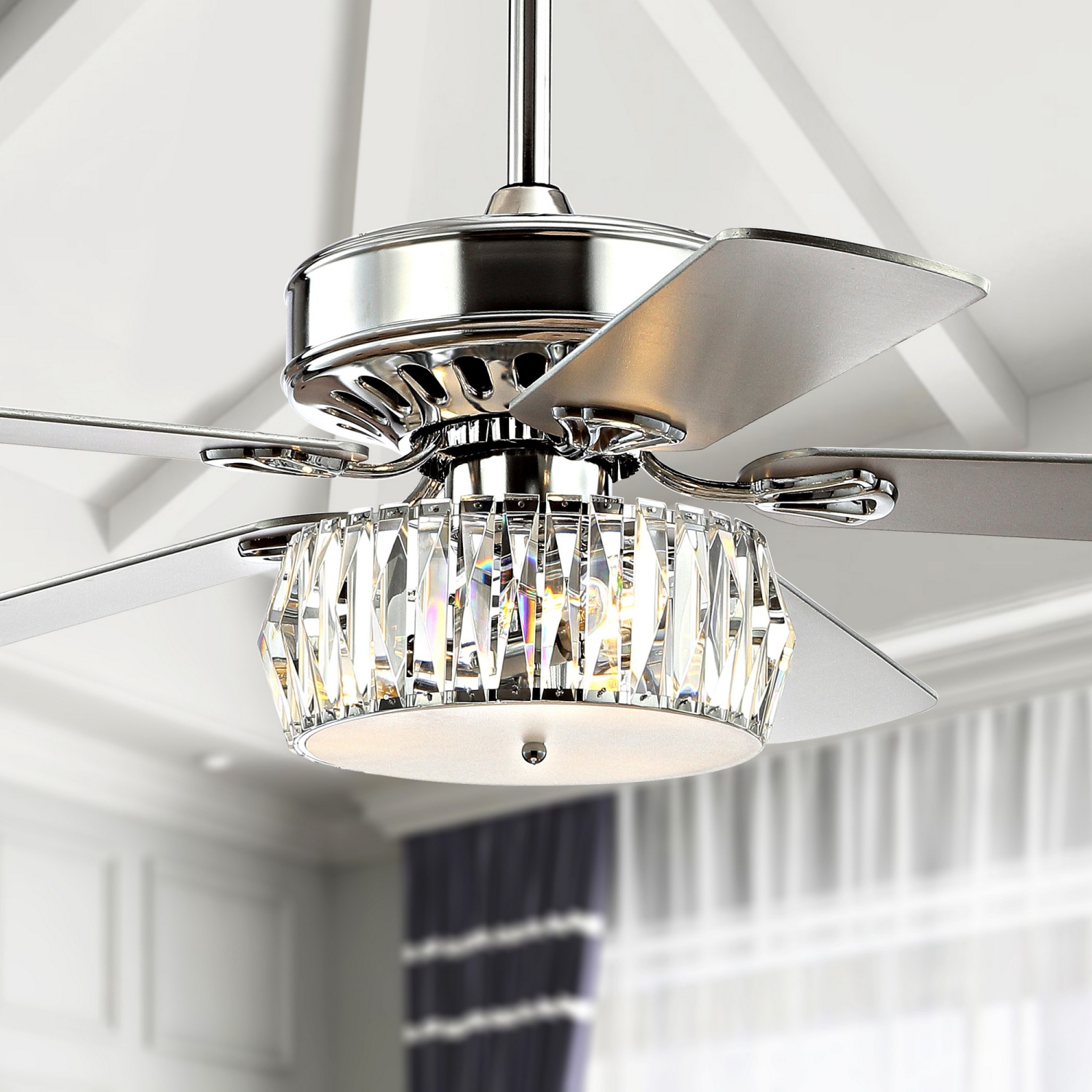 Mandy Crystal Prism Drum LED Ceiling Fan with Remote