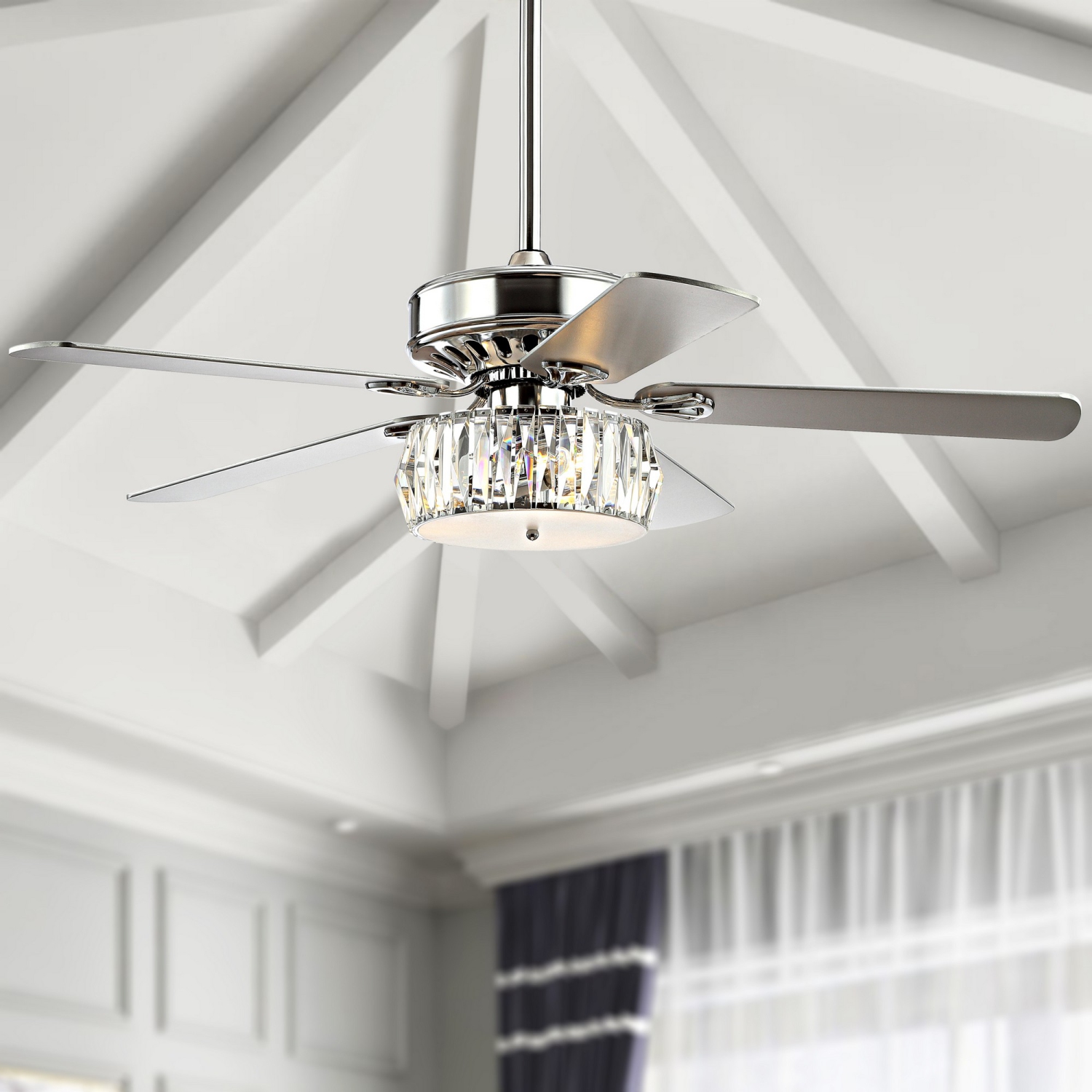 Mandy Crystal Prism Drum LED Ceiling Fan with Remote