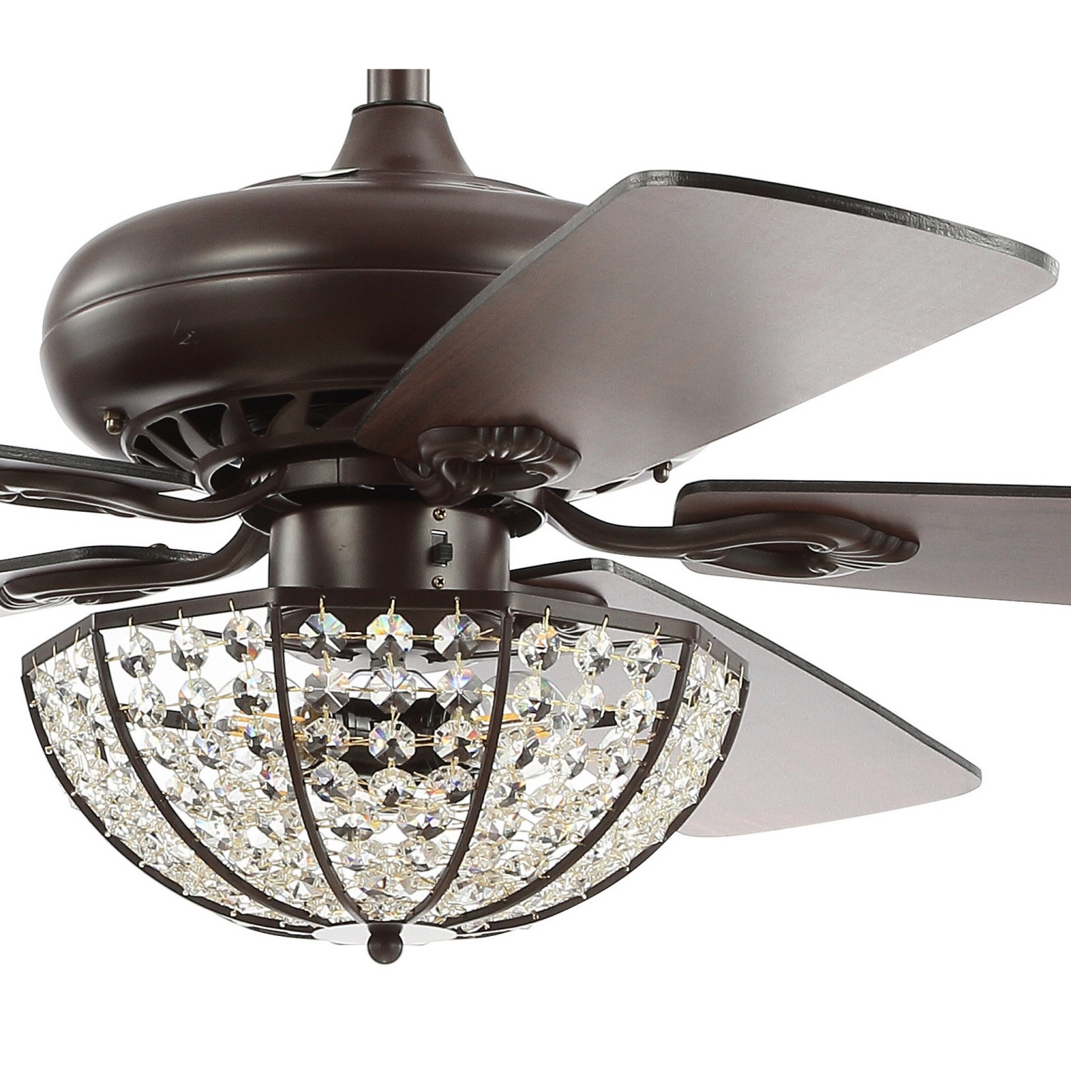 Joanna Bronze Crystal LED Ceiling Fan with Remote