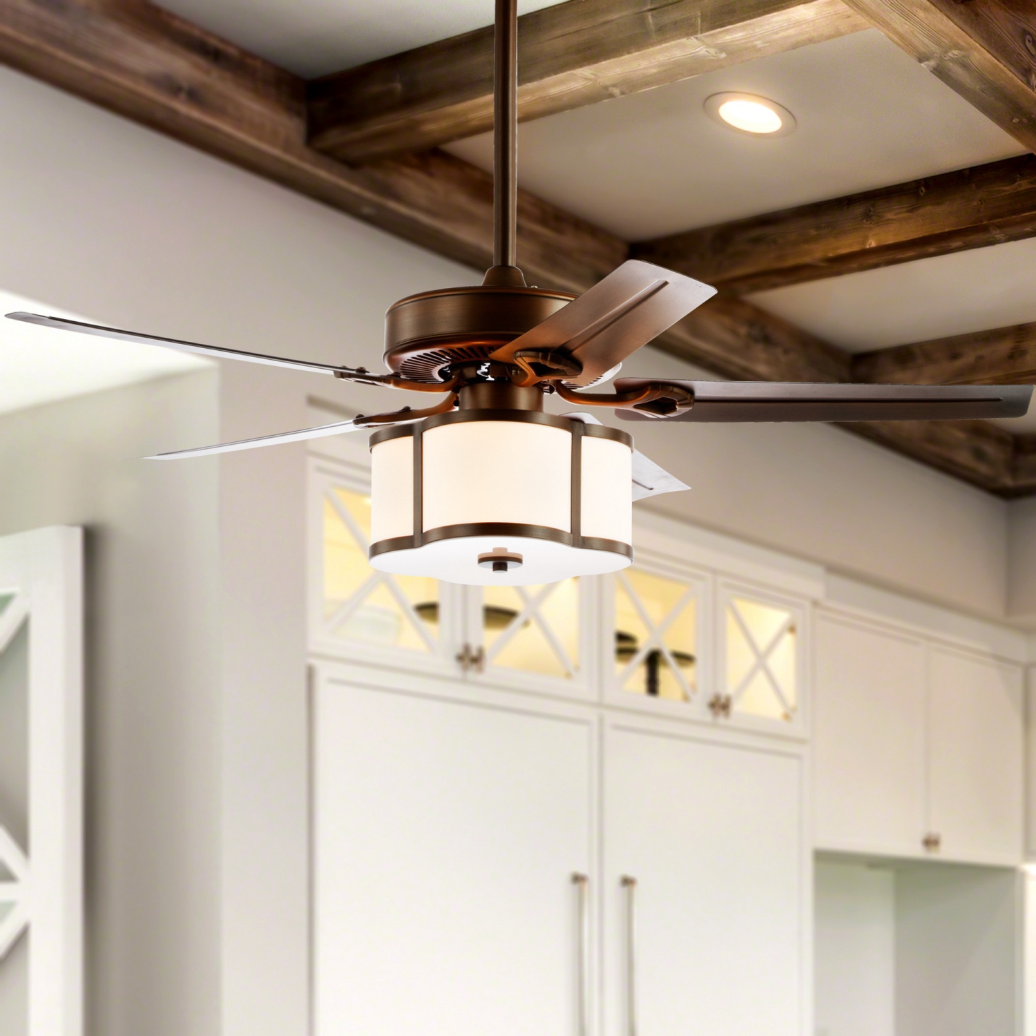 Edith Metal/Wood LED Ceiling Fan with Remote