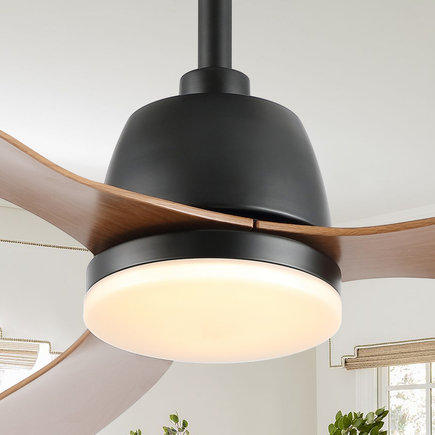 Audie Classic Industrial Iron/Plastic Integrated LED Ceiling Fan
