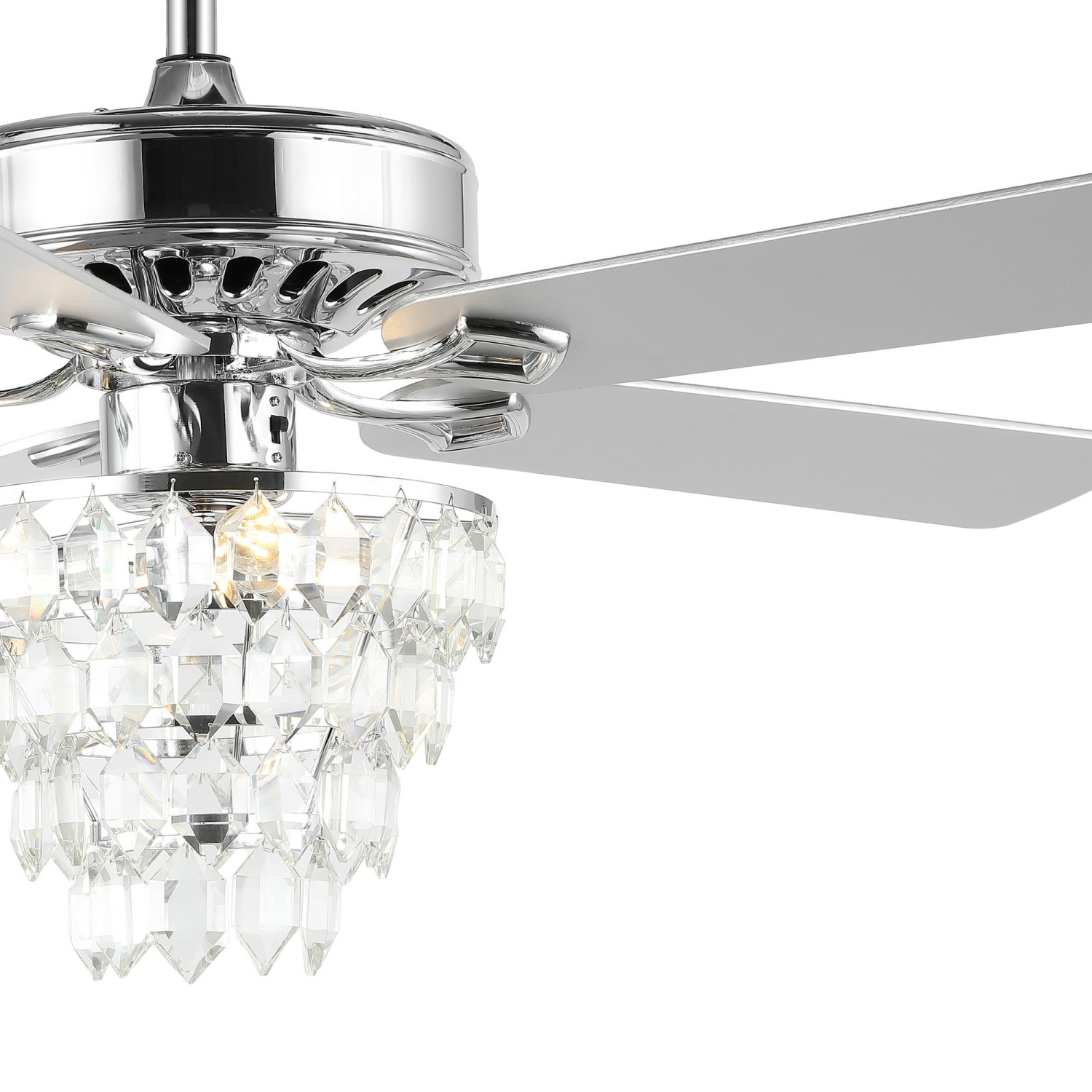 Mindy Glam Modern Crystal Shade LED Ceiling Fan with Remote