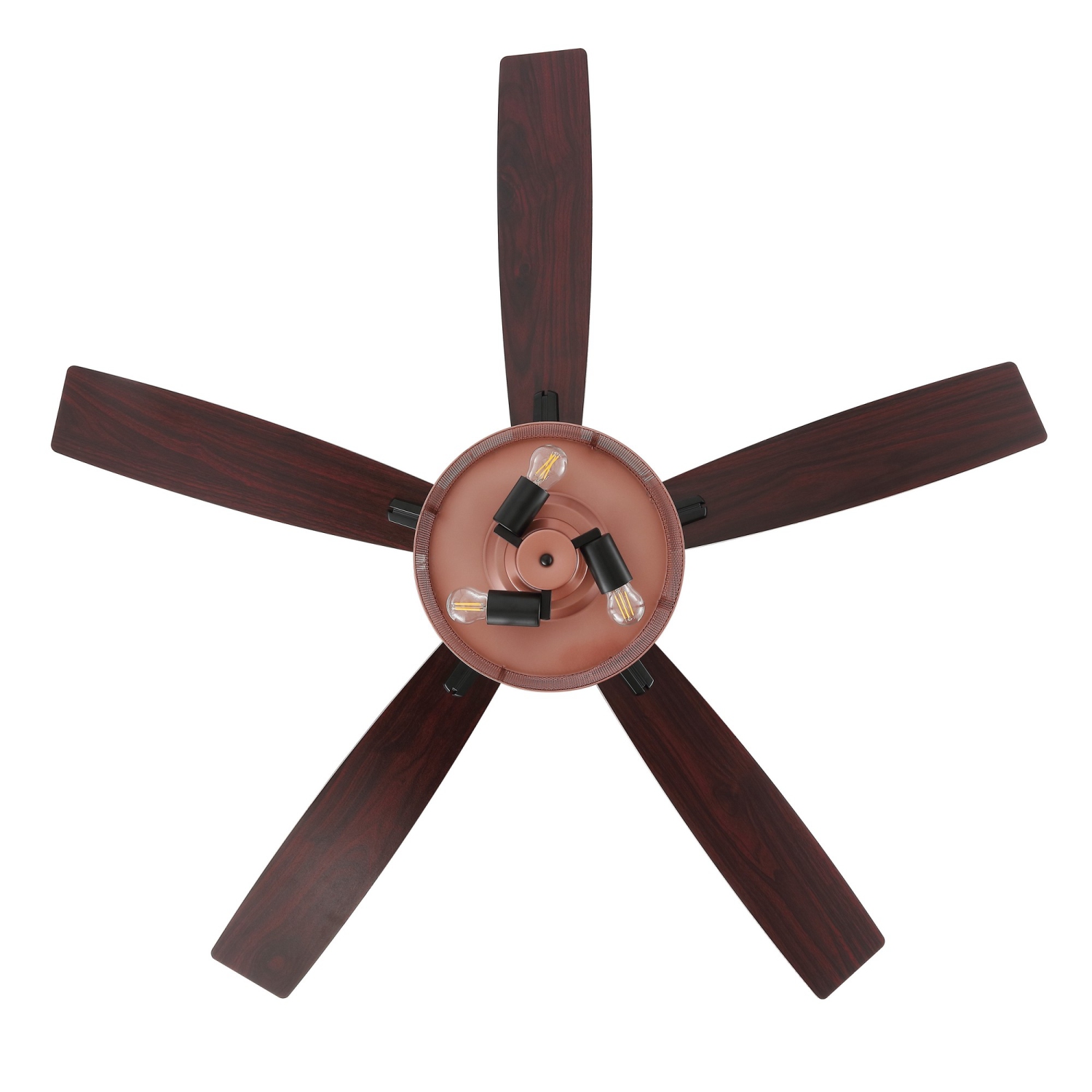Max Farmhouse Industrial Iron/Wood Mobile Appremote Controlled LED Ceiling Fan