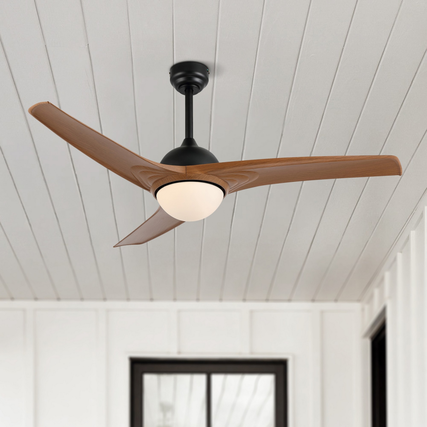 Sully Contemporary Industrial Iron/Plastic Integrated LED Ceiling Fan