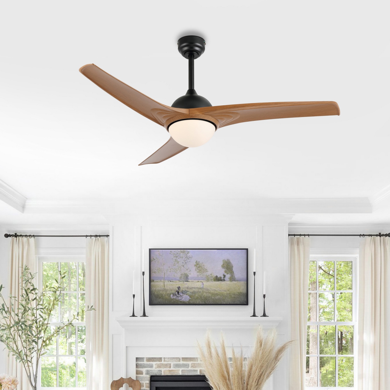Sully Contemporary Industrial Iron/Plastic Integrated LED Ceiling Fan
