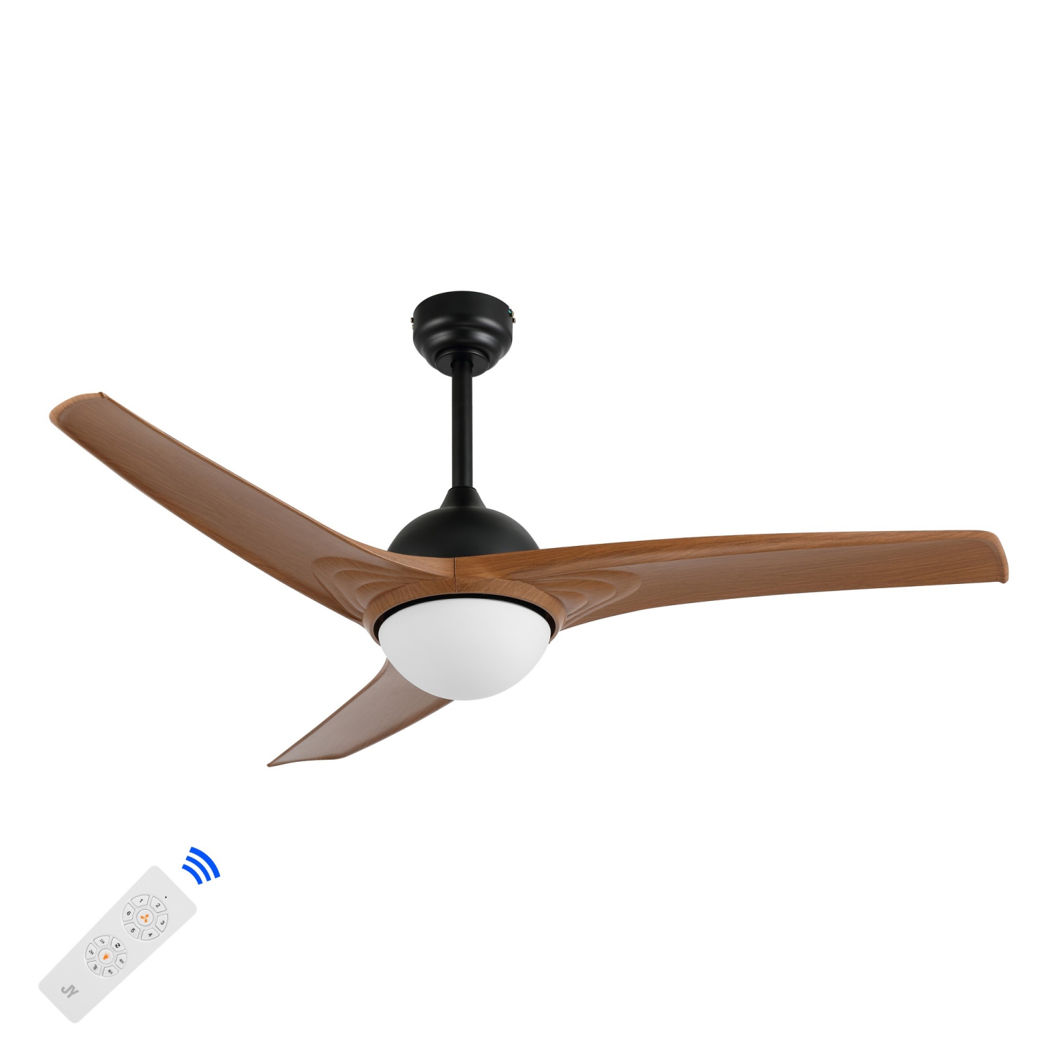 Sully Contemporary Industrial Iron/Plastic Integrated LED Ceiling Fan