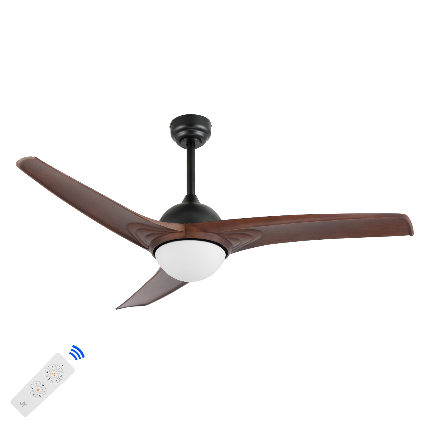 Sully Contemporary Industrial Iron/Plastic Integrated LED Ceiling Fan
