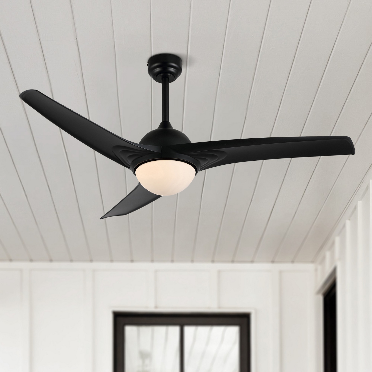 Sully Contemporary Industrial Iron/Plastic Integrated LED Ceiling Fan