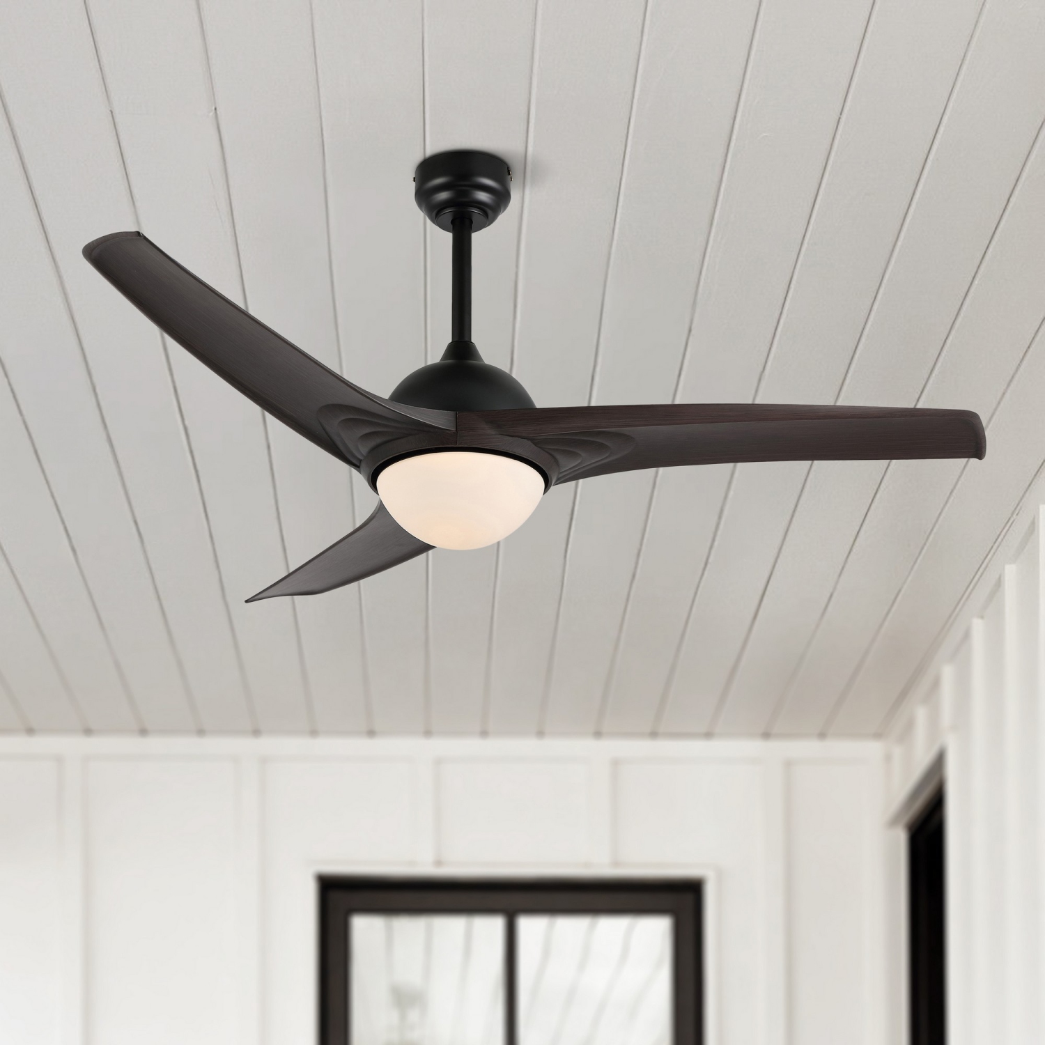 Sully Contemporary Industrial Iron/Plastic Integrated LED Ceiling Fan
