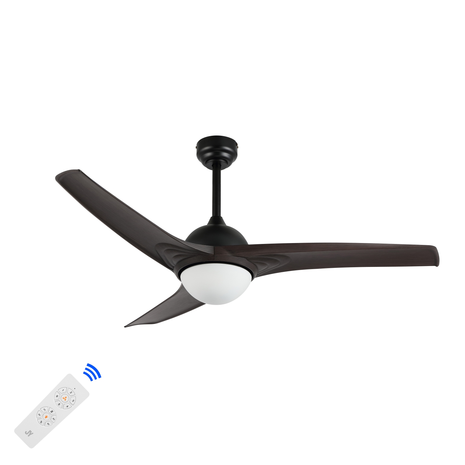 Sully Contemporary Industrial Iron/Plastic Integrated LED Ceiling Fan