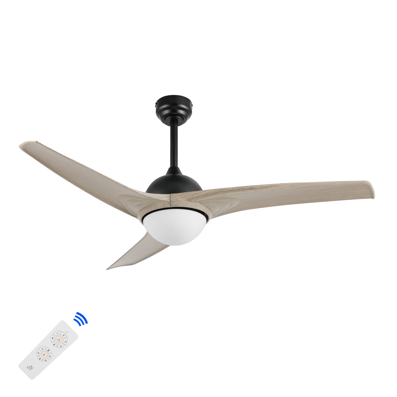 Sully Contemporary Industrial Iron/Plastic Integrated LED Ceiling Fan