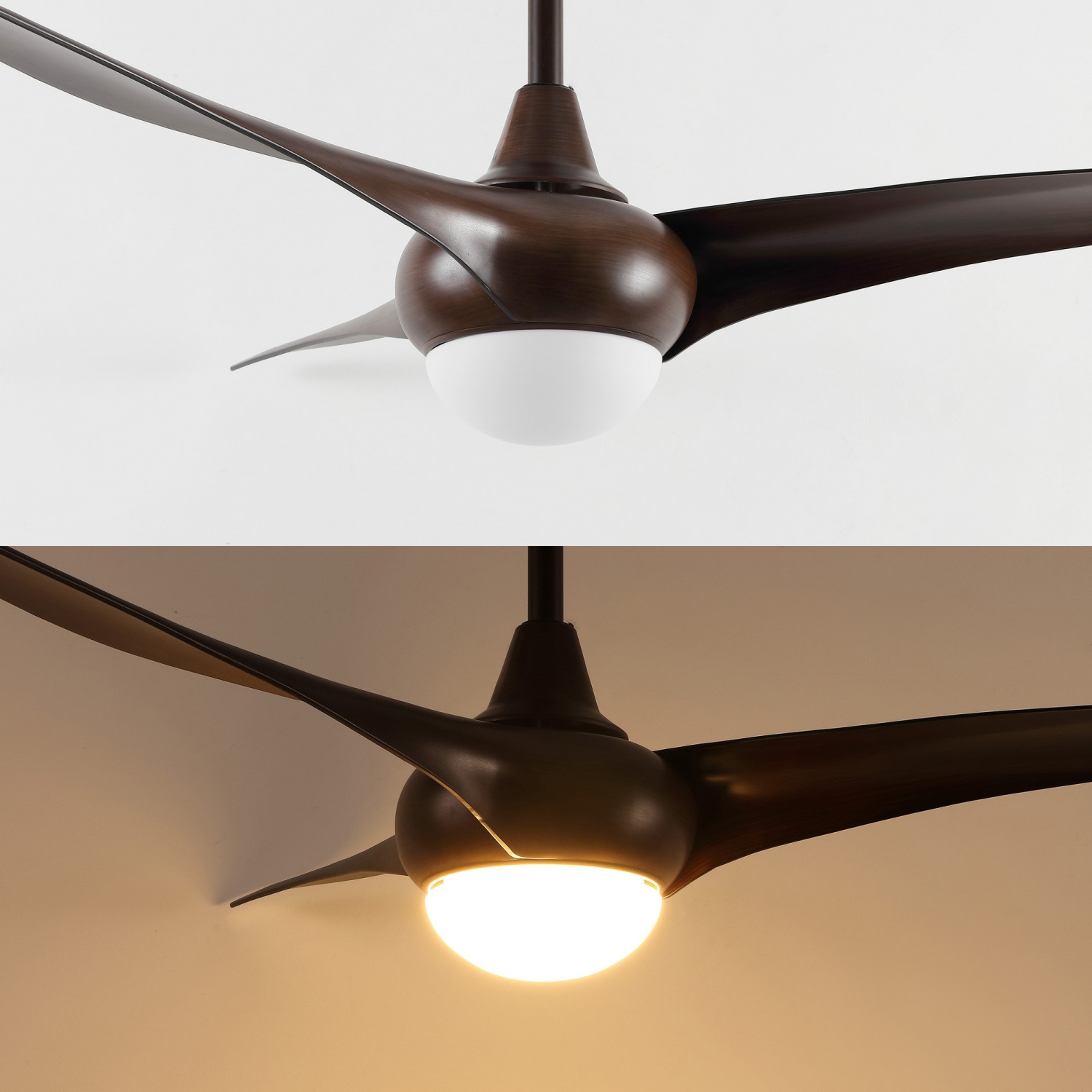 Aviator Coastal Vintage Iron/Plastic Retro Swirl Integrated LED Ceiling Fan