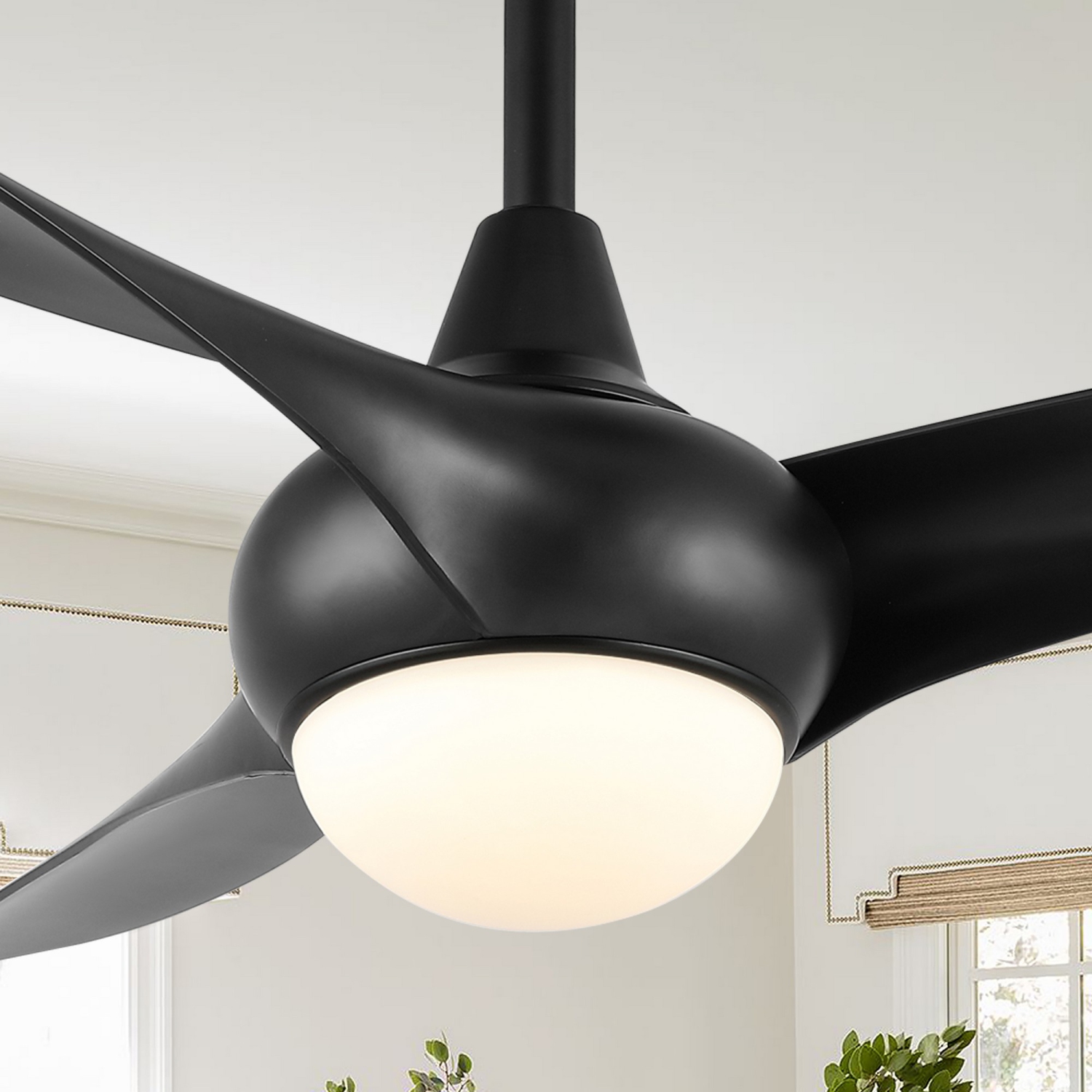Aviator Coastal Vintage Iron/Plastic Retro Swirl Integrated LED Ceiling Fan