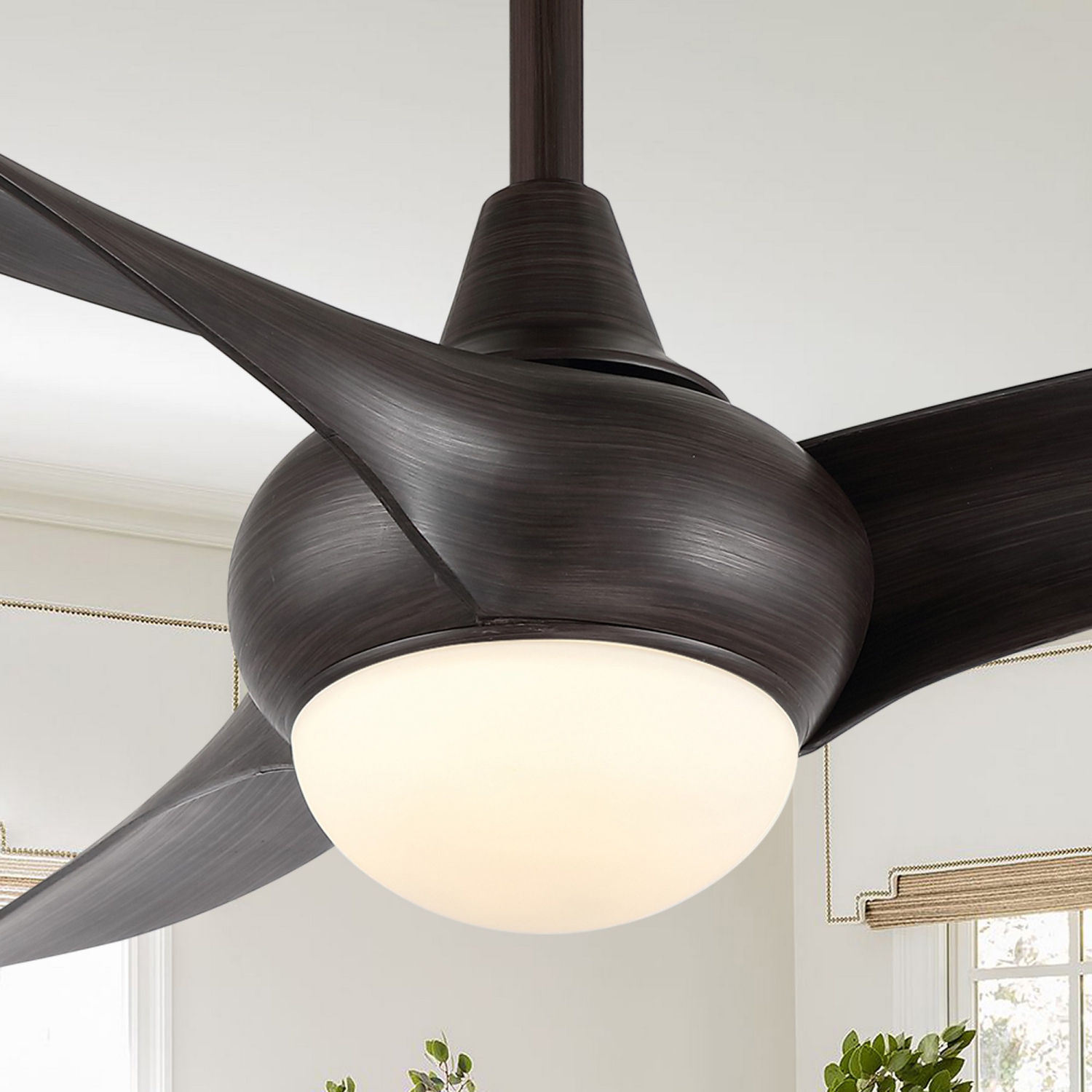 Aviator Coastal Vintage Iron/Plastic Retro Swirl Integrated LED Ceiling Fan