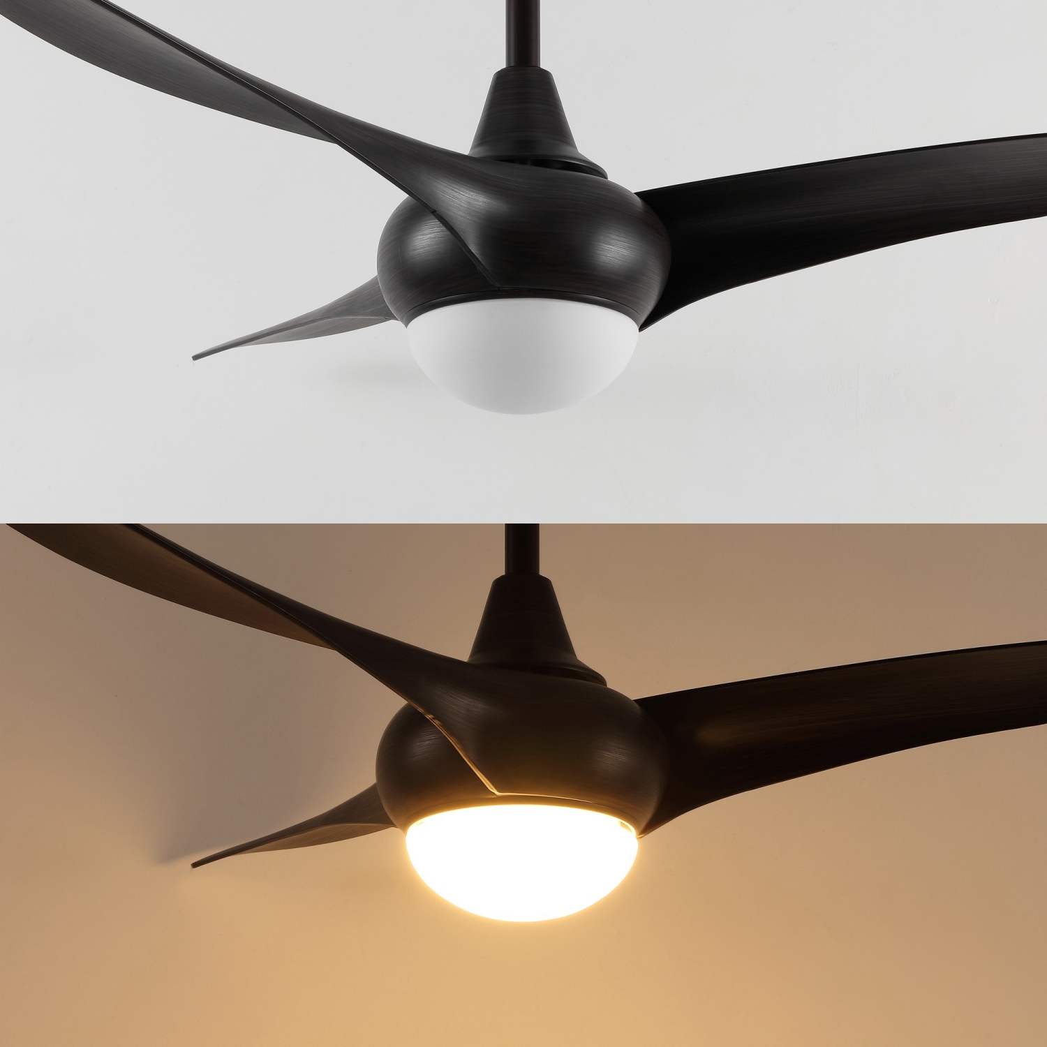 Aviator Coastal Vintage Iron/Plastic Retro Swirl Integrated LED Ceiling Fan