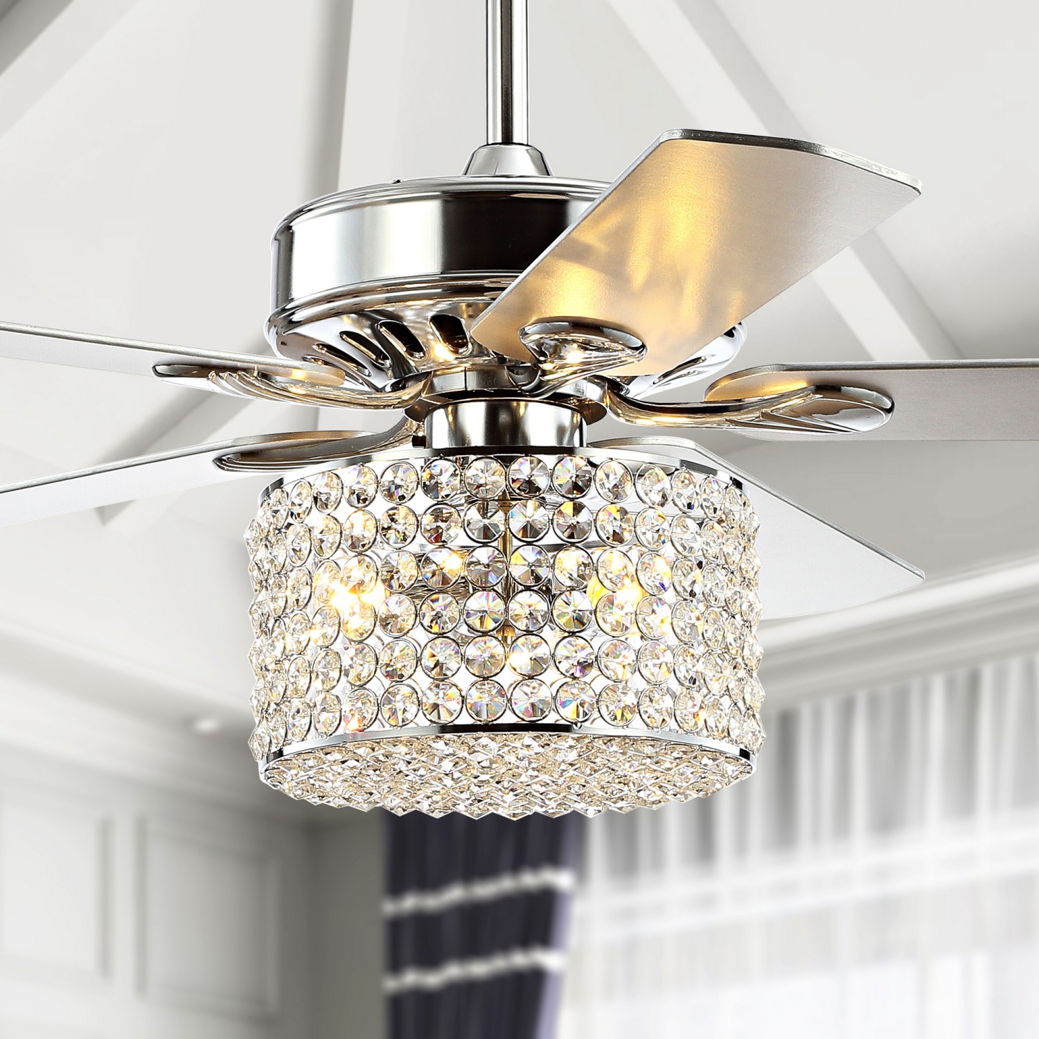 Brandy Crystal Prism Drum LED Ceiling Fan with Remote
