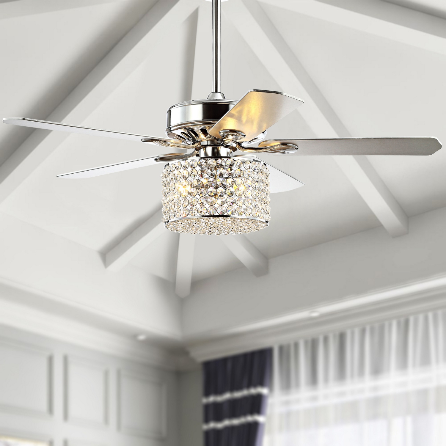 Brandy Crystal Prism Drum LED Ceiling Fan with Remote