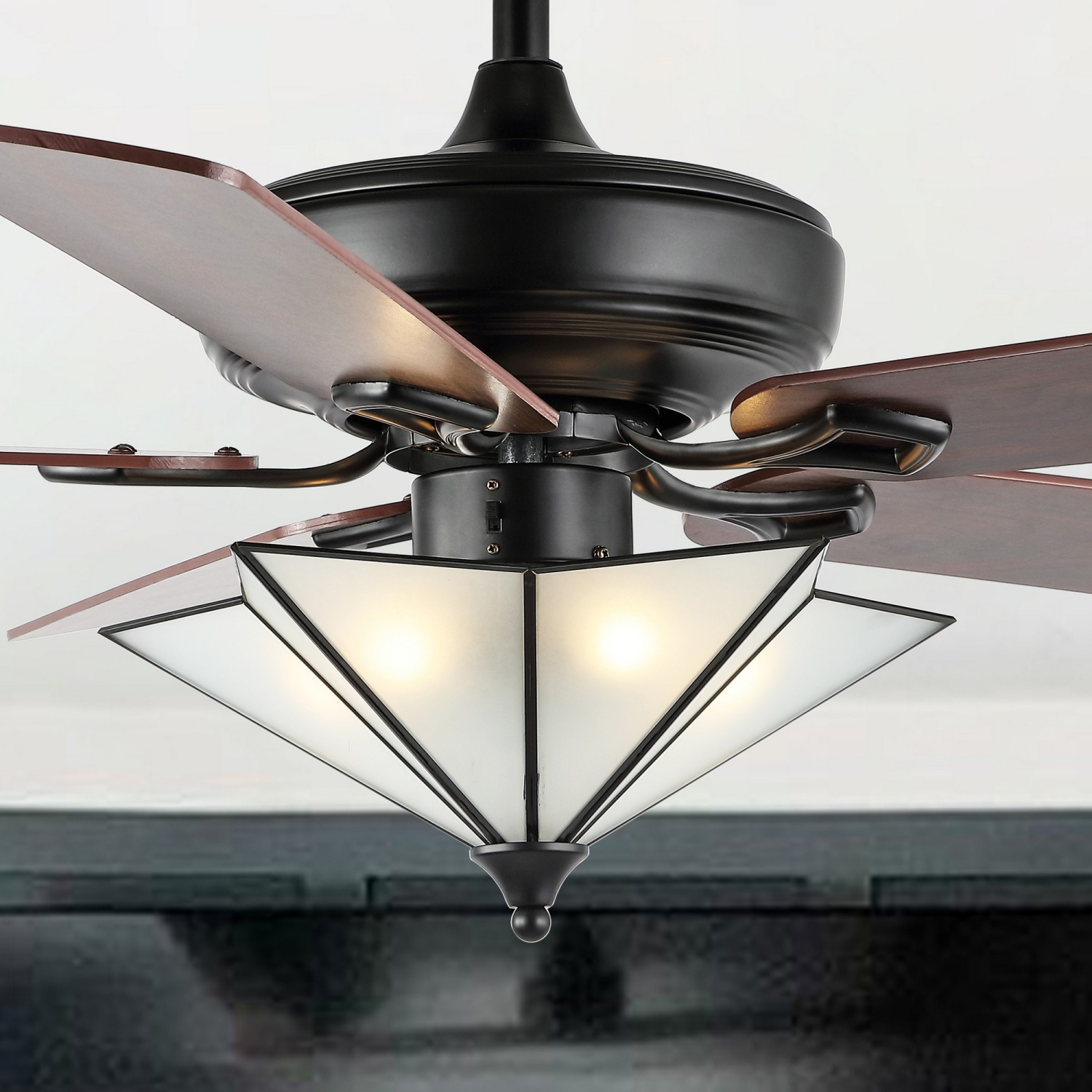 Moravia Farmhouse Rustic Iron Star Shade LED Ceiling Fan with Remote