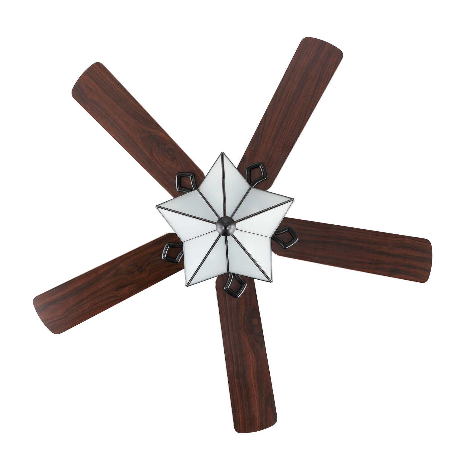 Moravia Farmhouse Rustic Iron Star Shade LED Ceiling Fan with Remote