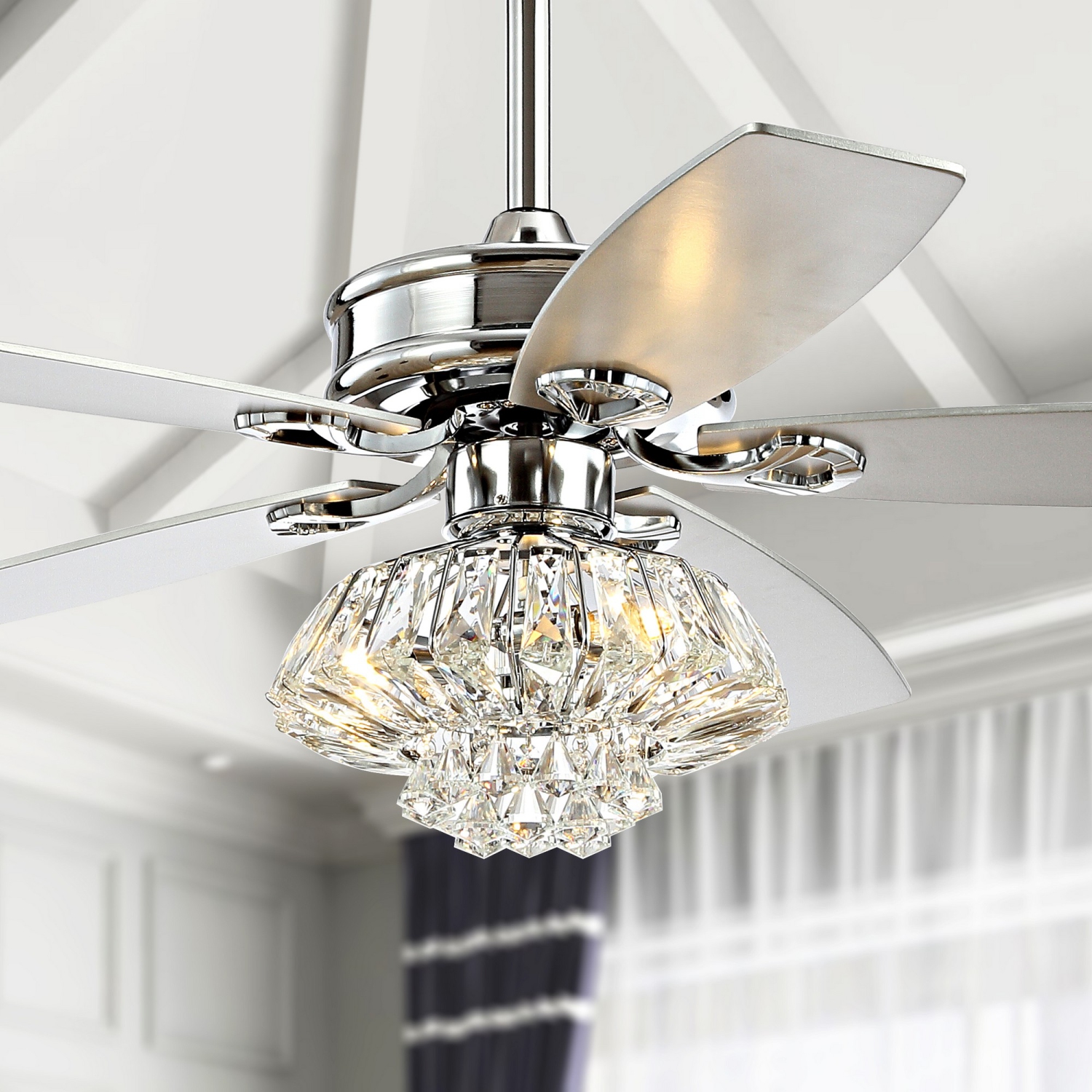 Kate Glam Crystal Drum LED Ceiling Fan with Remote