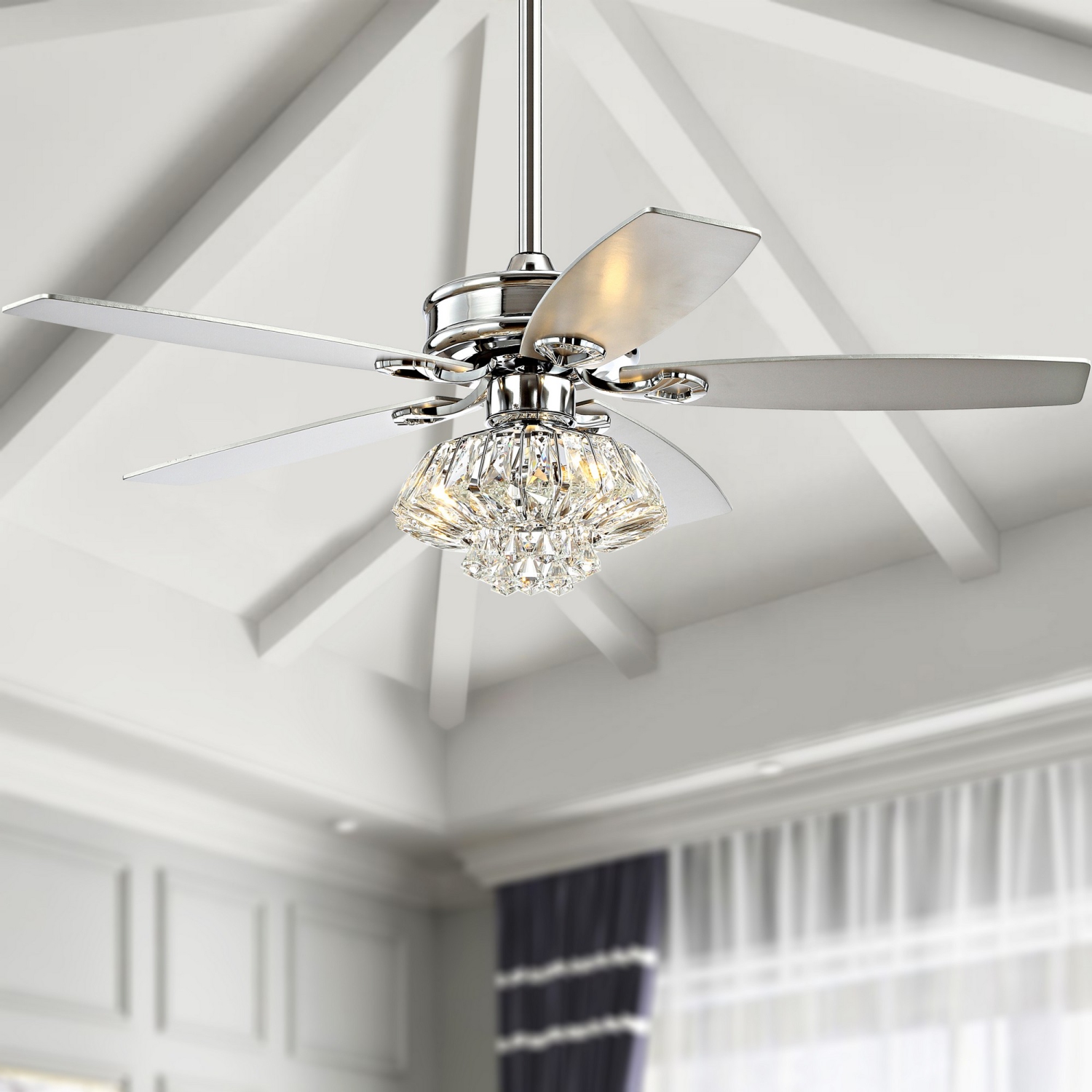 Kate Glam Crystal Drum LED Ceiling Fan with Remote