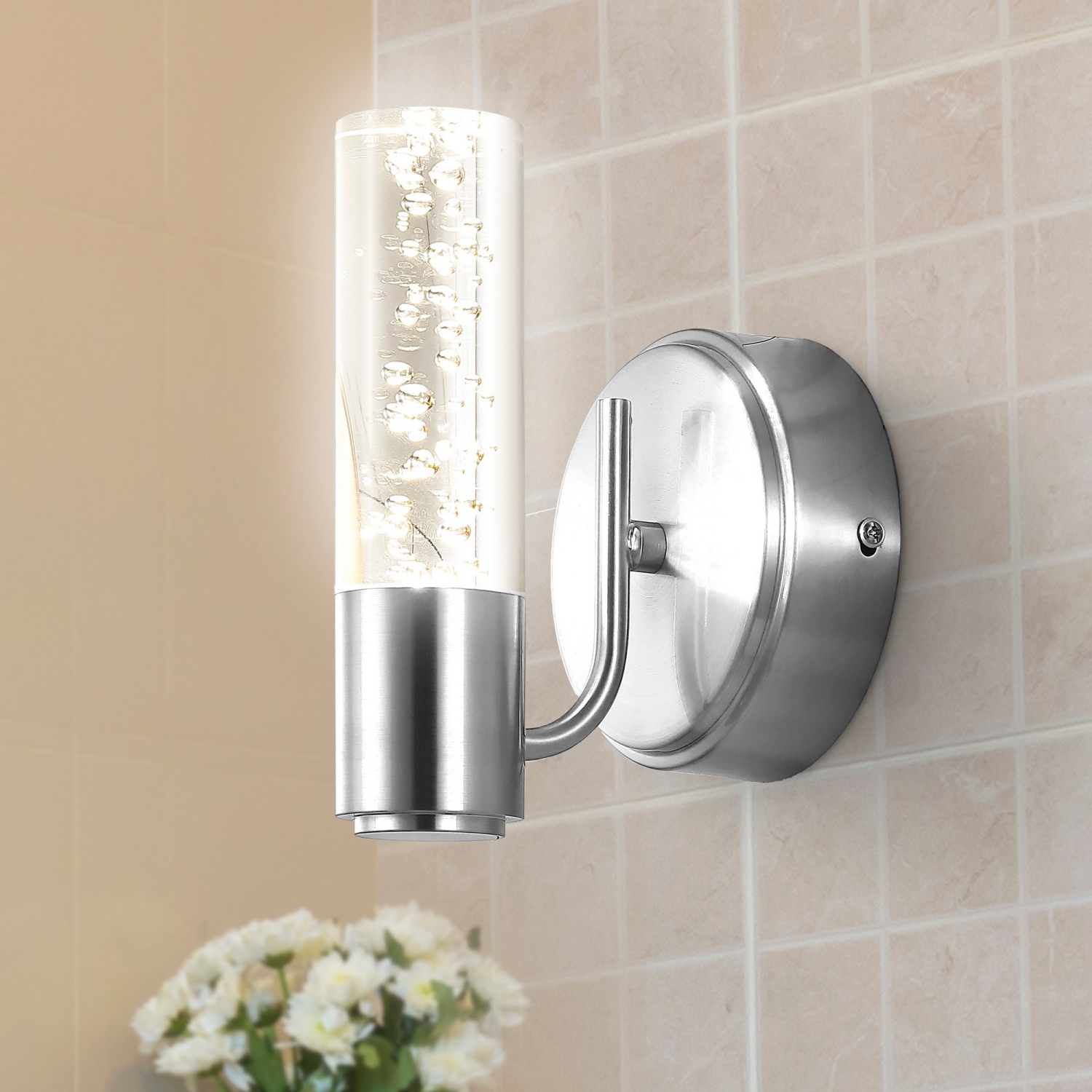 Bolha Minimalist Modern Bubble Acrylic/Iron Integrated LED Vanity Light