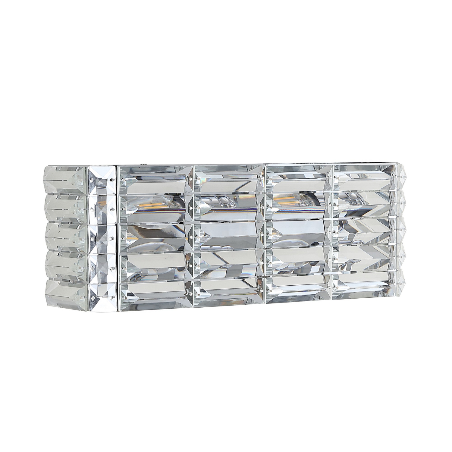 Evelyn Crystal Rectangle Ironcrystal Glam Modern LED Vanity Light