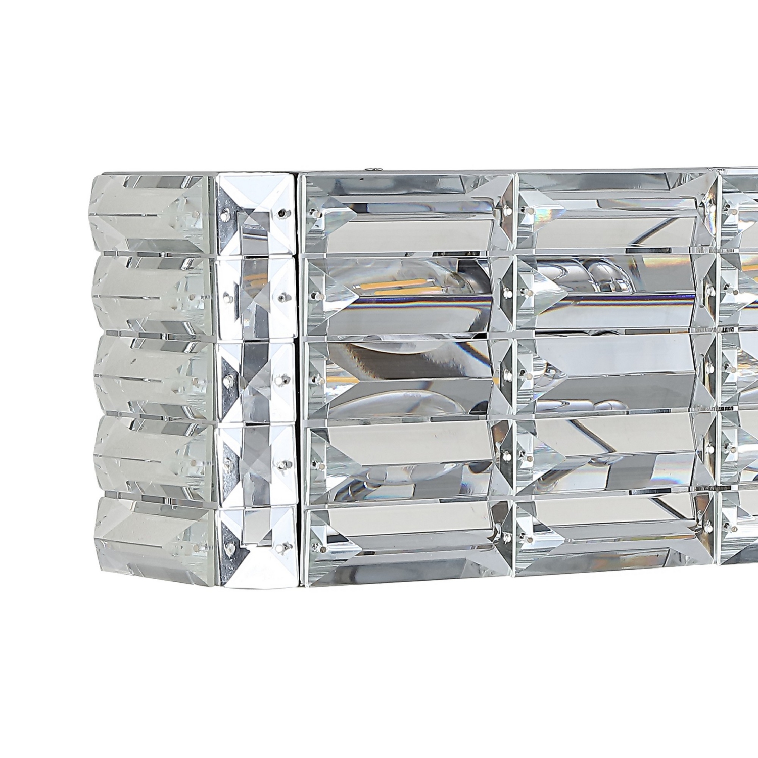 Evelyn Crystal Rectangle Ironcrystal Glam Modern LED Vanity Light