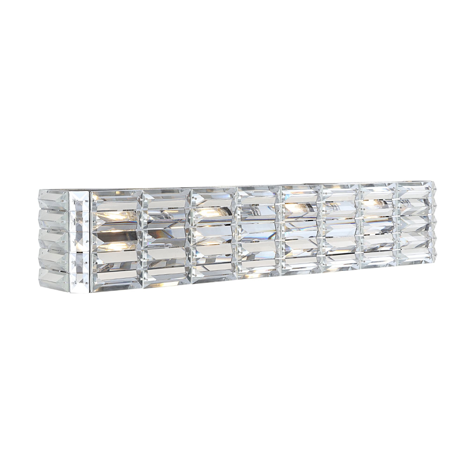 Evelyn Crystal Rectangle Ironcrystal Glam Modern LED Vanity Light