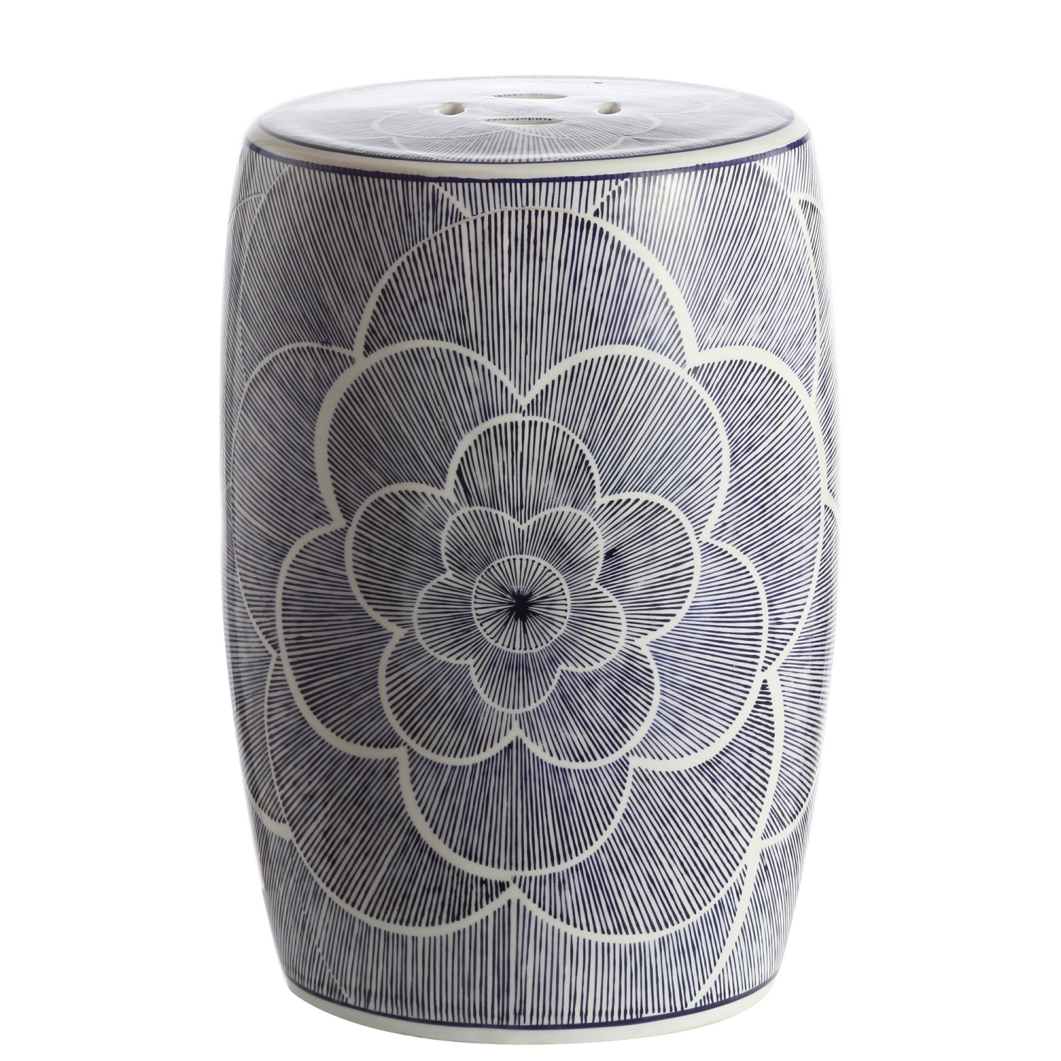 Camellia Ceramic Drum Garden Stool