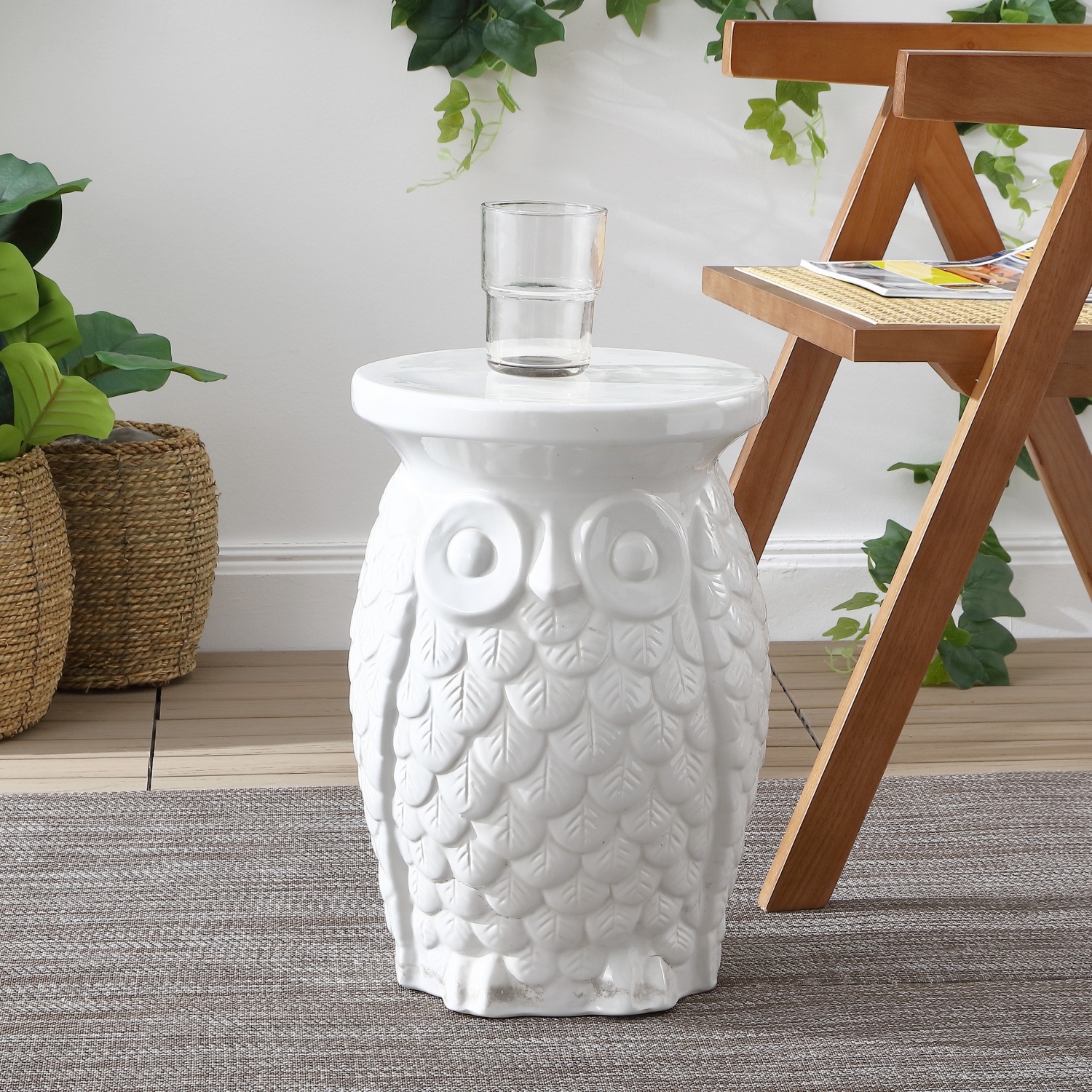 Groovy Owl Ceramic Garden Stool