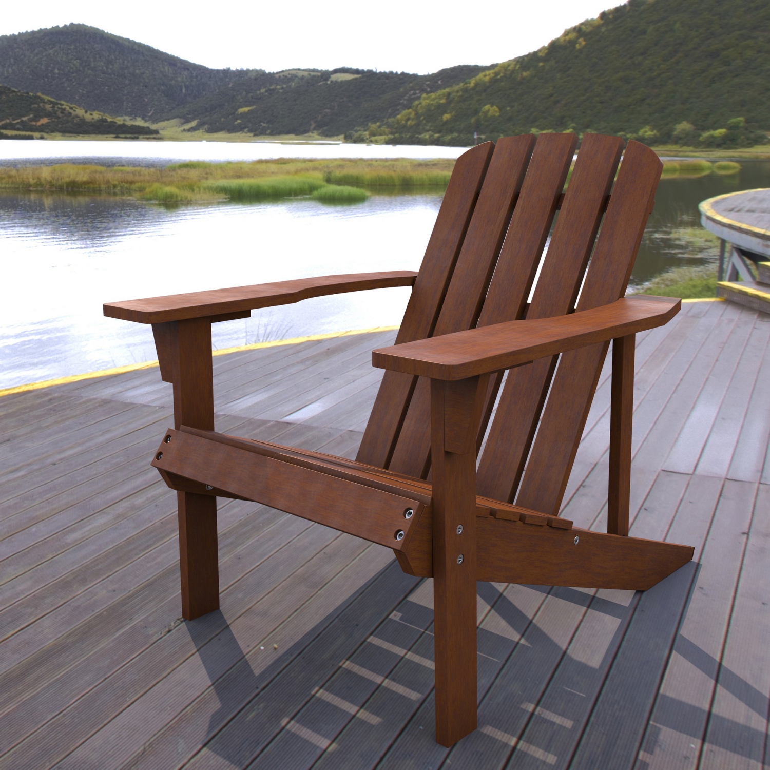 Westport Outdoor Patio Traditional Acacia Adirondack Chair