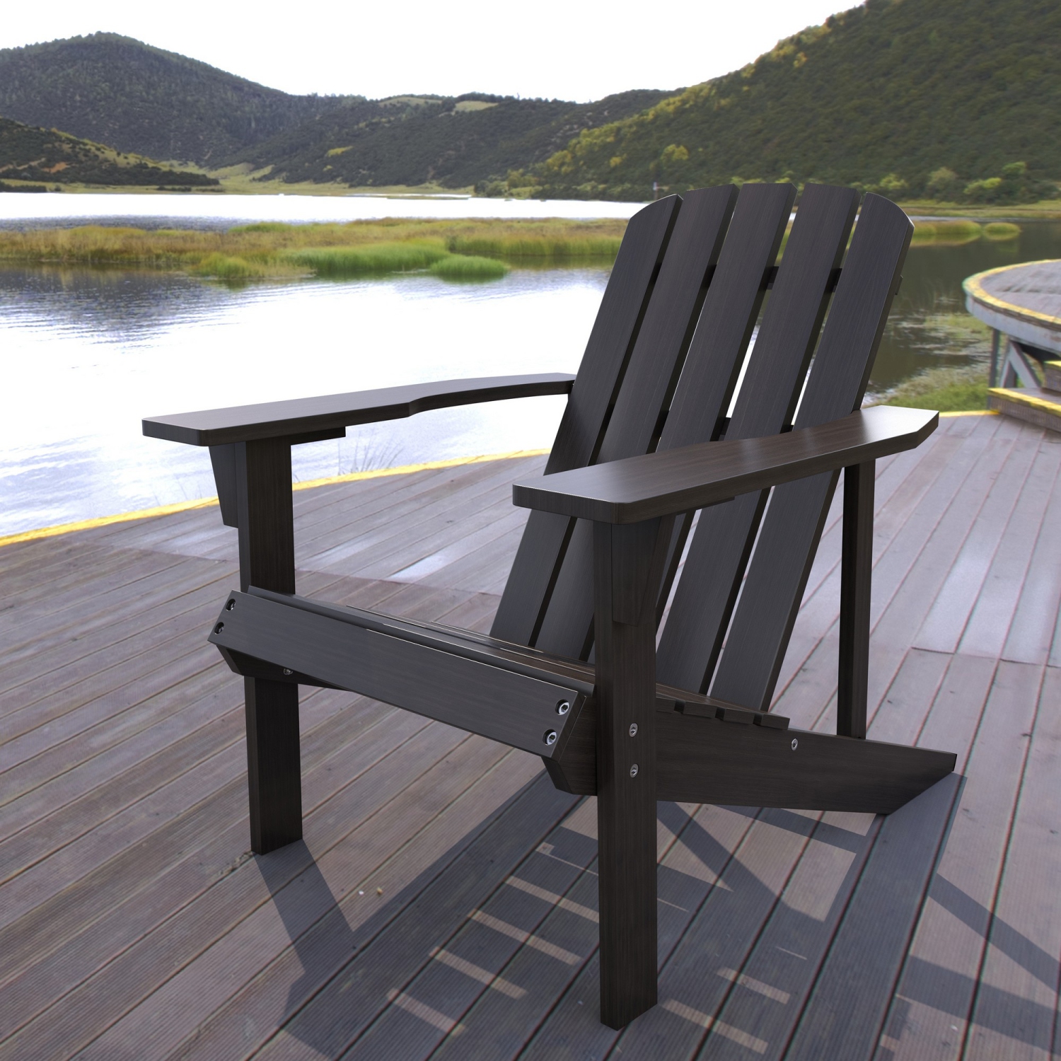 Westport Outdoor Patio Traditional Acacia Adirondack Chair