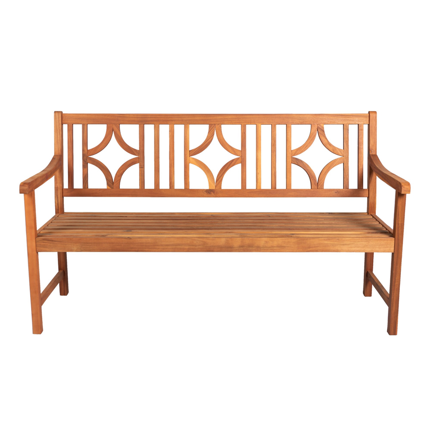 Sloane Ogee Diamond Back Acacia Wood Outdoor Garden Patio Bench