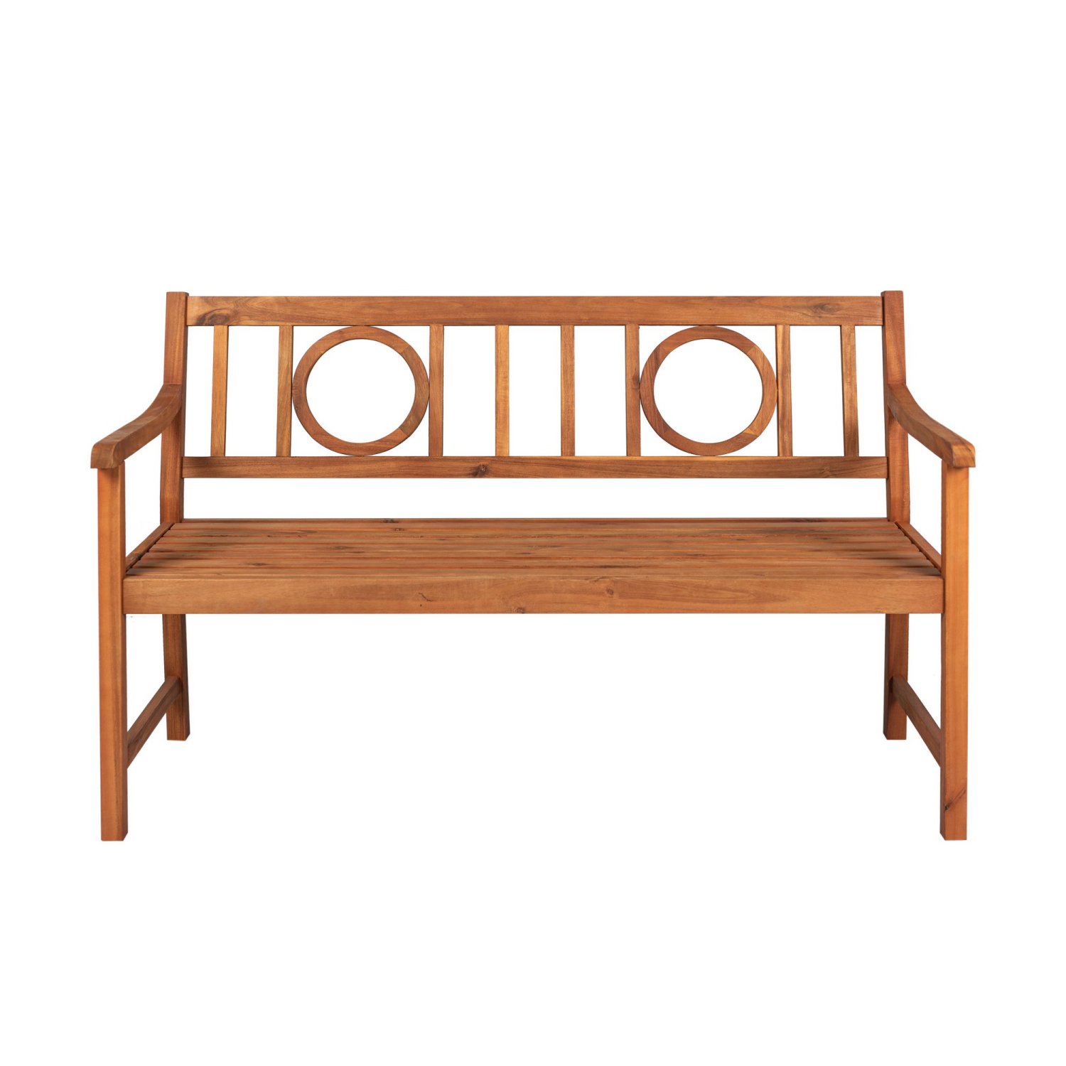 Apollo Circle Back Acacia Wood Outdoor Garden Patio Bench