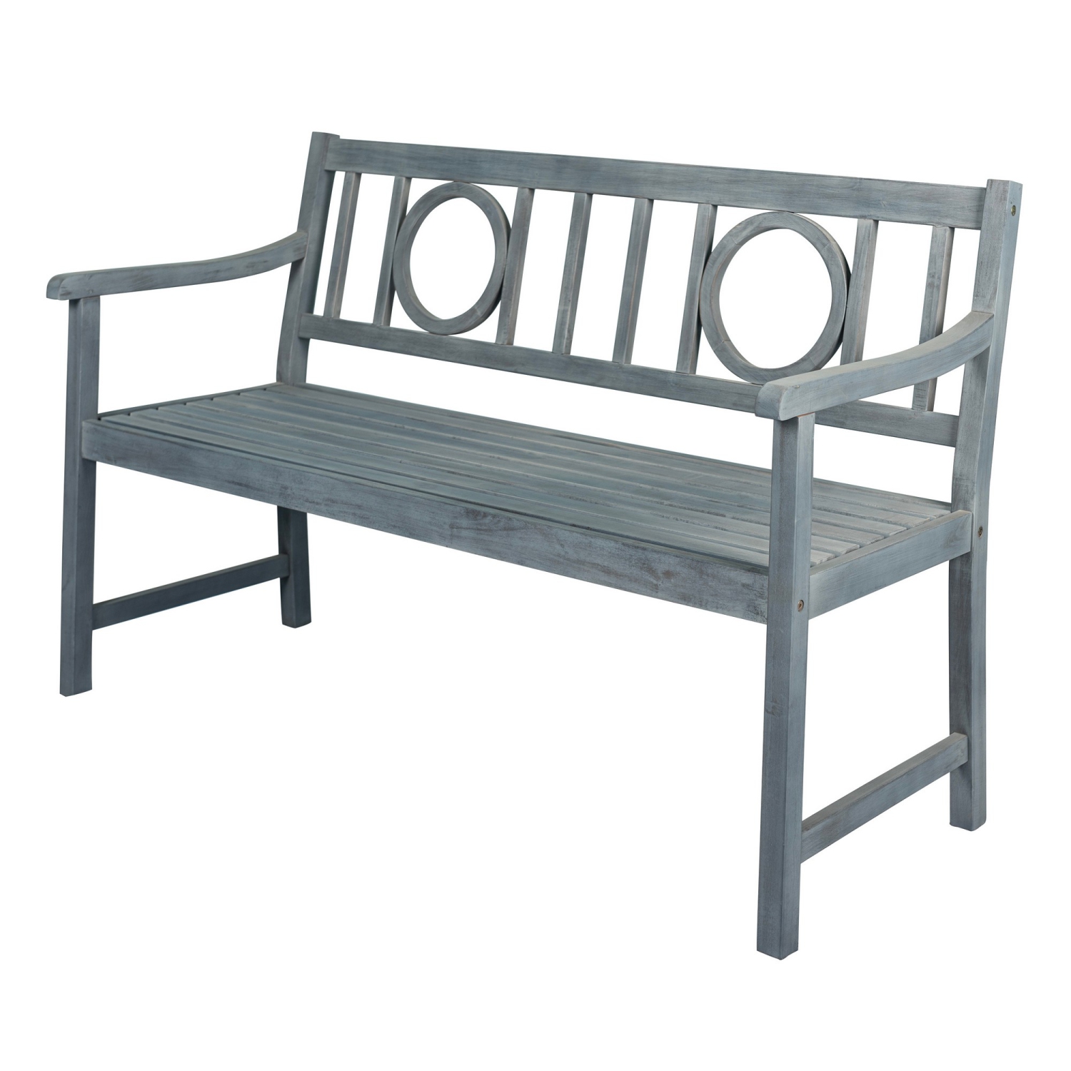 Apollo Circle Back Acacia Wood Outdoor Garden Patio Bench