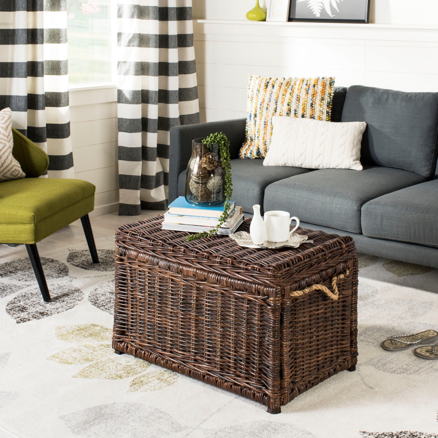 Coffre de rangement en osier Jacob