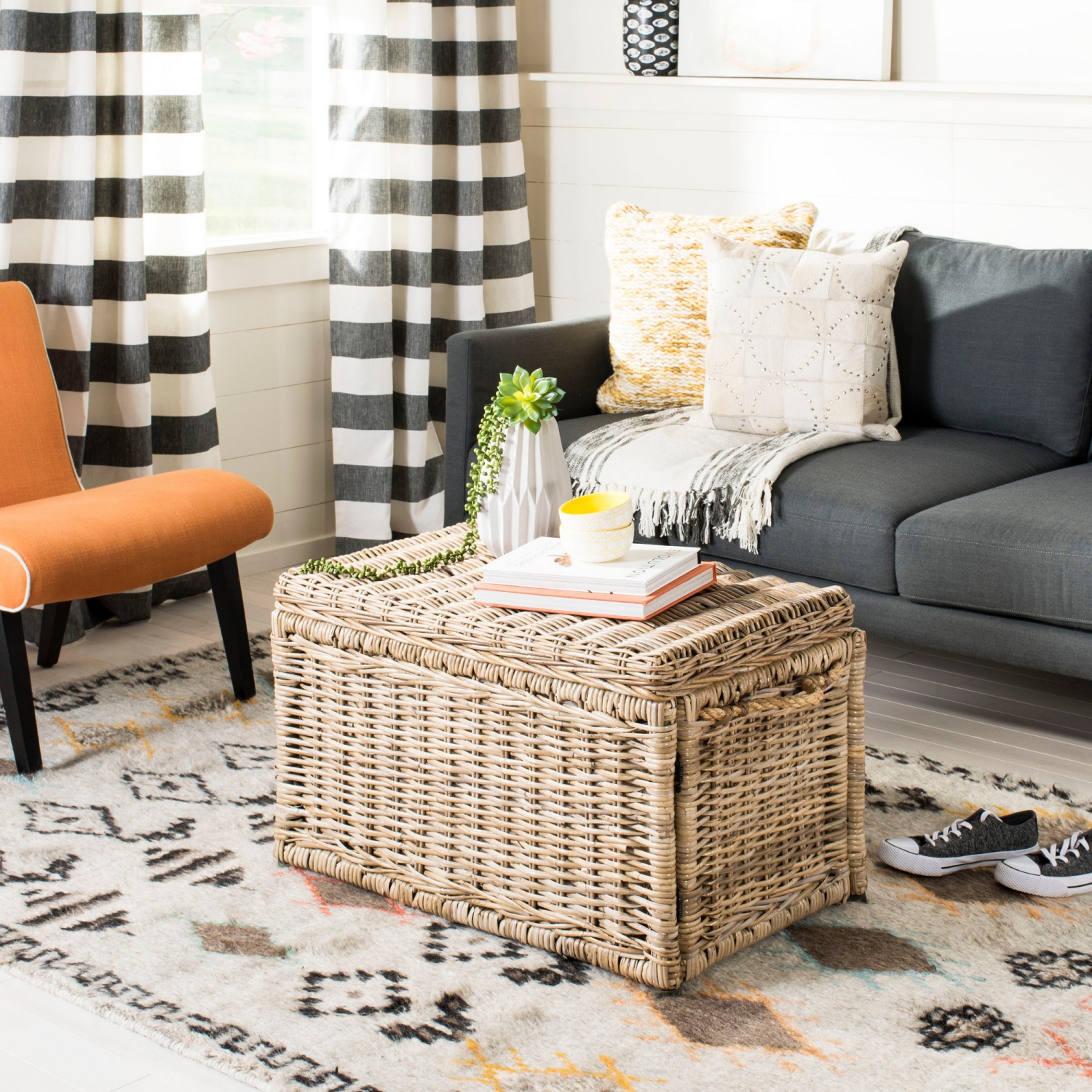 Coffre de rangement en osier Jacob