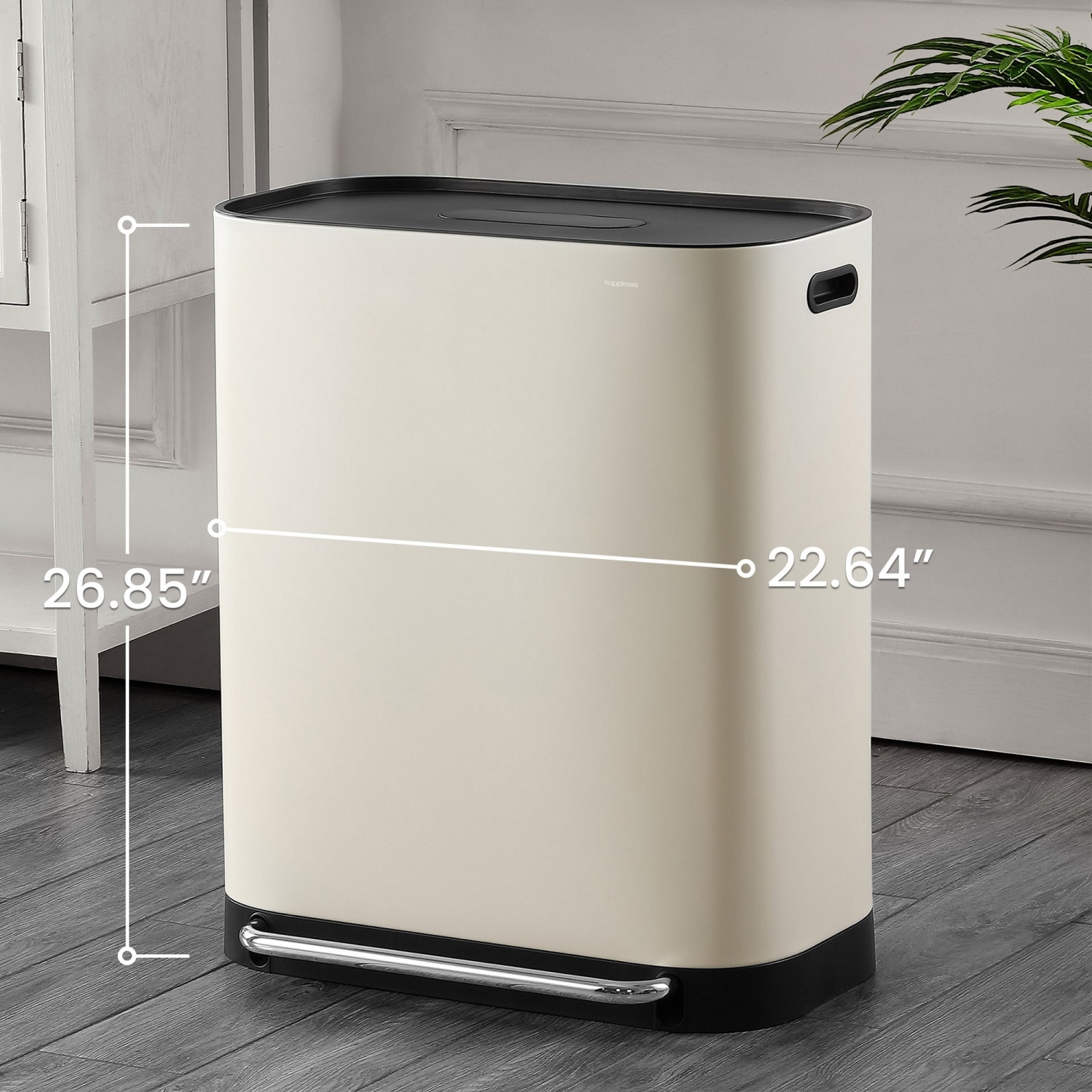 Beni Kitchen Trash/Recycling Double-Bucket Step-Open Trash Can with Liners