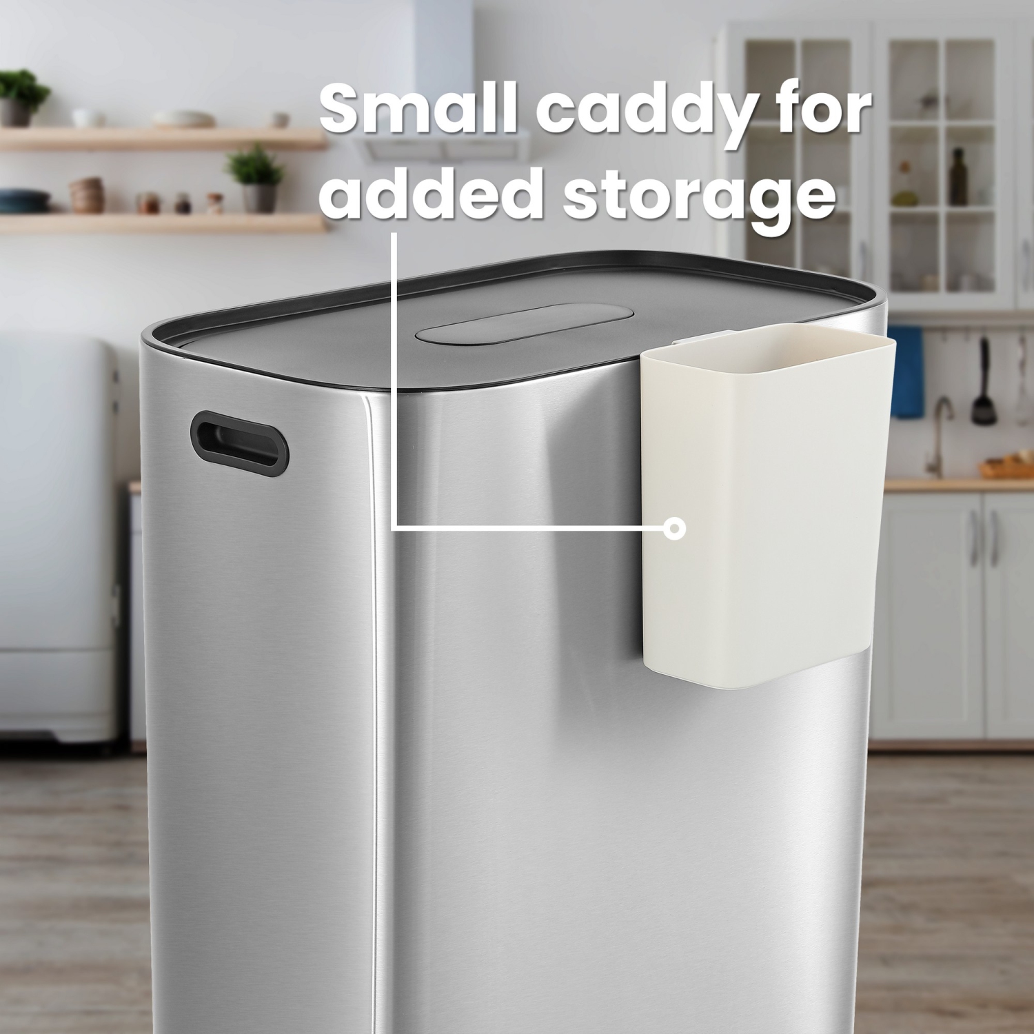 Poubelle de cuisine à double seau avec doublure de Beni à ouverture par étape pour la poubelle et le recyclage