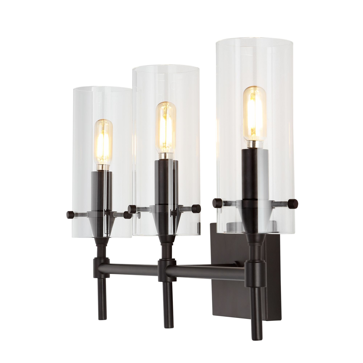 Cato Bohemian Farmhouse Iron/Glass LED Vanity