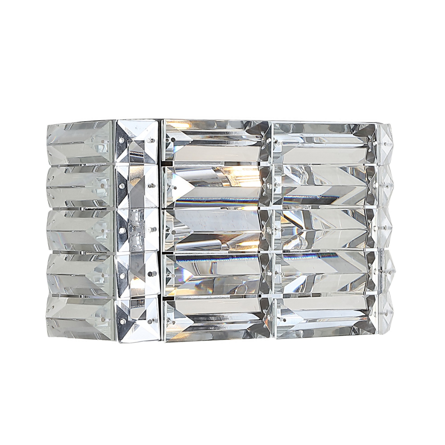 Evelyn Crystal Rectangle Ironcrystal Glam Modern LED Vanity Light
