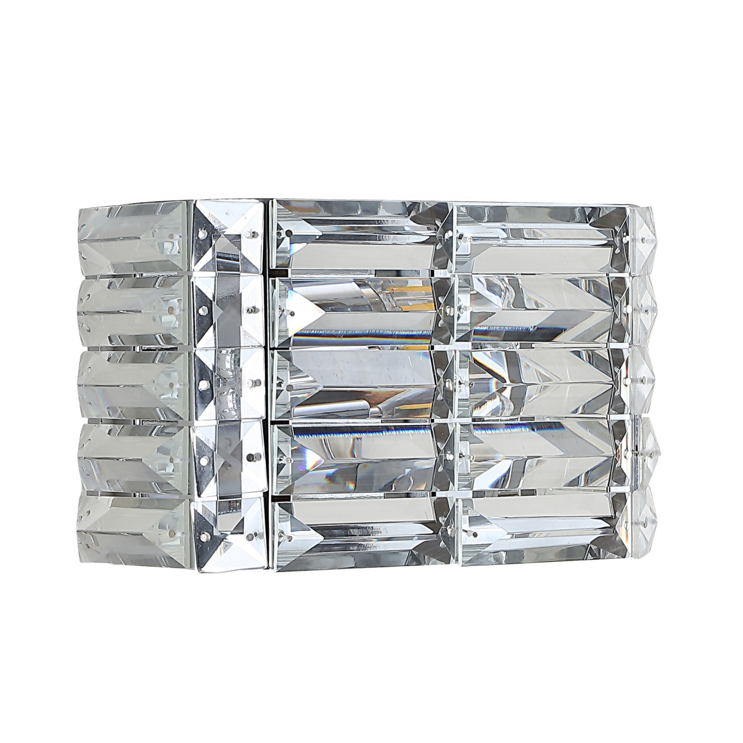 Evelyn Crystal Rectangle Ironcrystal Glam Modern LED Vanity Light