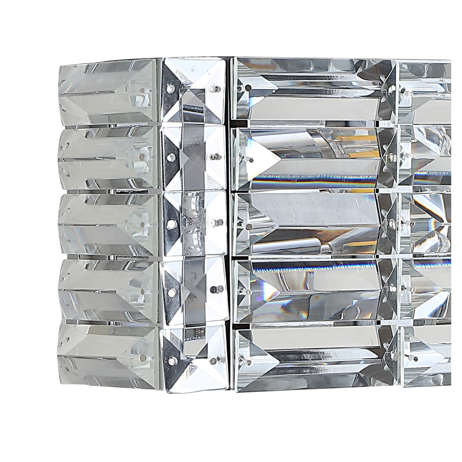Evelyn Crystal Rectangle Ironcrystal Glam Modern LED Vanity Light